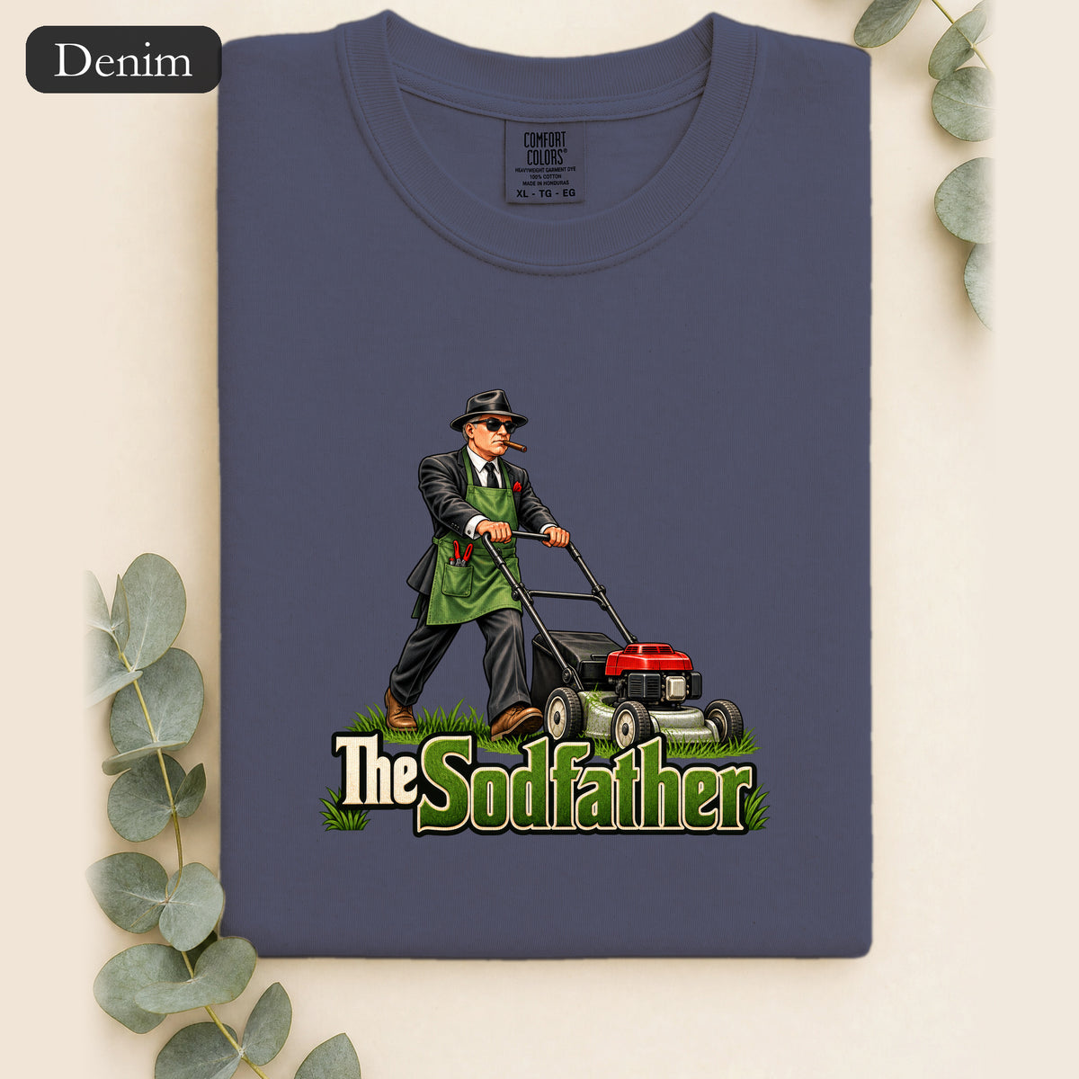 The Sodfather lawn mower illustration Shirt | Gardening humor