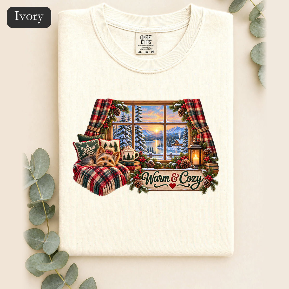 Warm & Cozy Cabin Window Shirt | Winter Lodge Plaid Decor