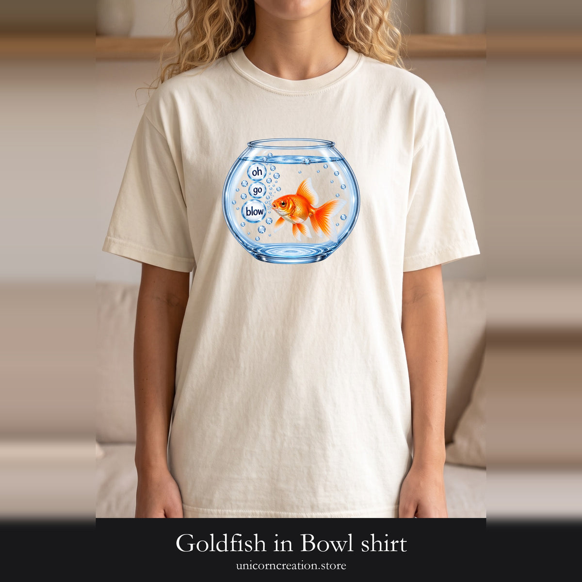 Goldfish in Bowl shirt | Cute Aquarium Fish Illustration