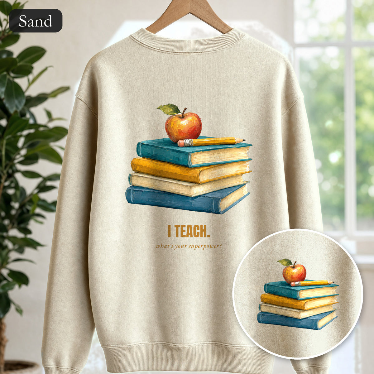 Teacher Shirt, I Teach What's Your Superpower Tee, Teacher Appreciation Gift, Painterly Back to School Sweatshirt