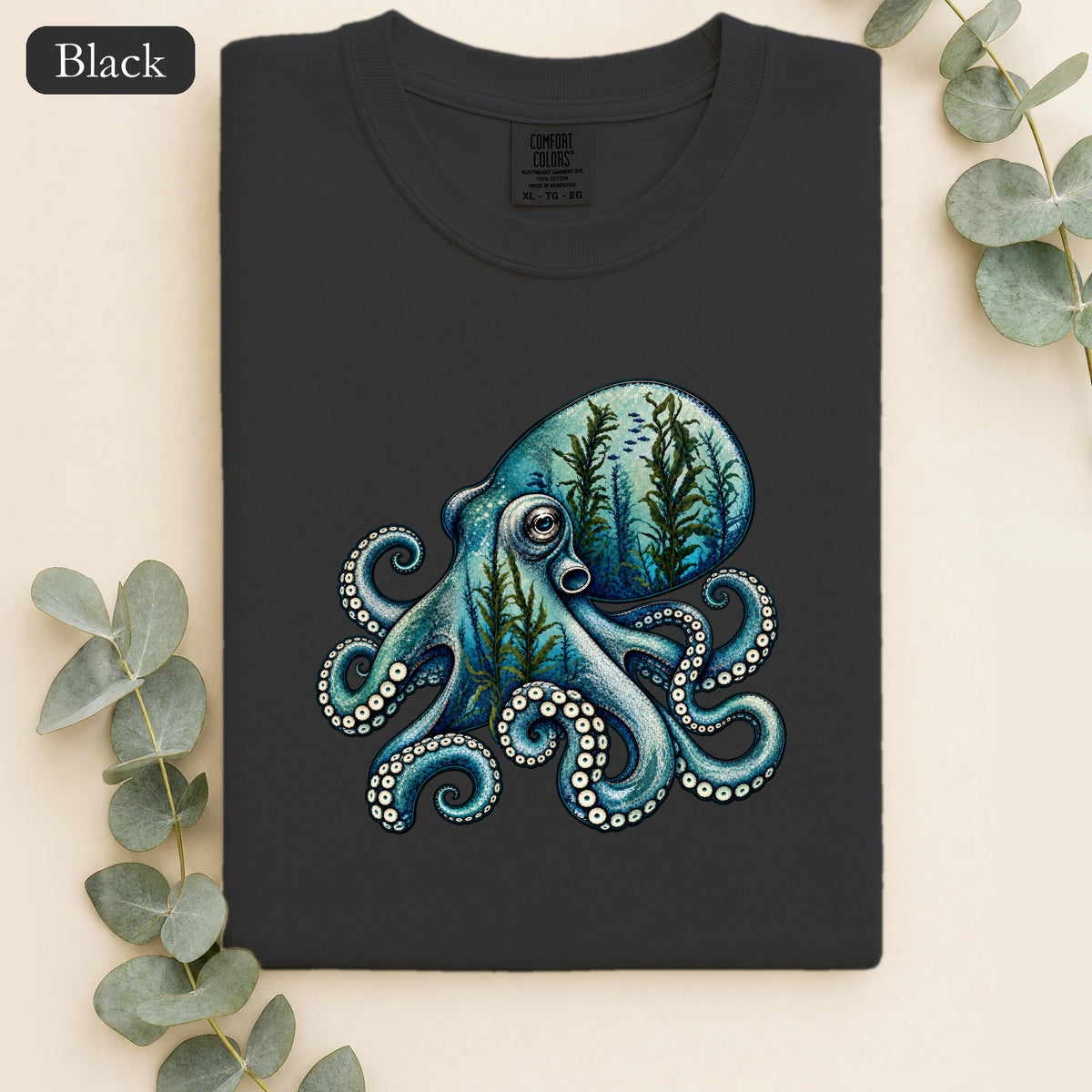 Dreamy Octopus Illustration Shirt | Marine Life, Aquatic Art
