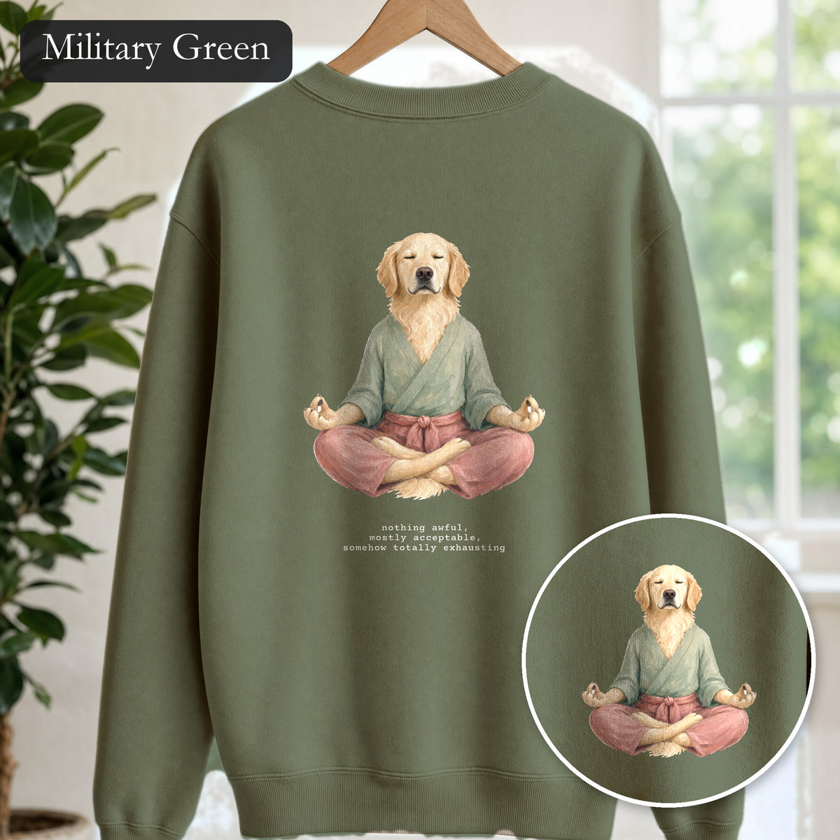 Yoga Dog Shirt, Namaste Zen Dog Tee, Funny Meditation Dog Mom Gift, Painterly Dog Lover Sweatshirt