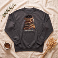 Haunted Bookstore Cat Sweatshirt, Bookish Halloween Crewneck, Dark Academia Ghost Sweatshirt, Book Lover Spooky Season Gift