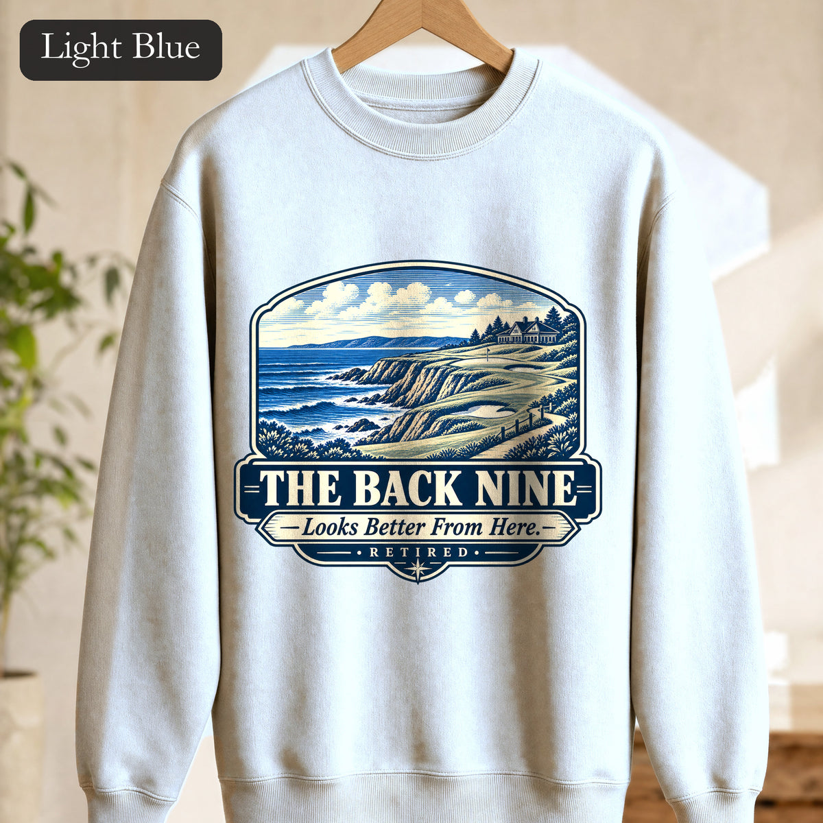 The Back Nine Sweatshirt, Scenic Golf Coast Crewneck, Vintage Golf Course Graphic, Golfer Gift