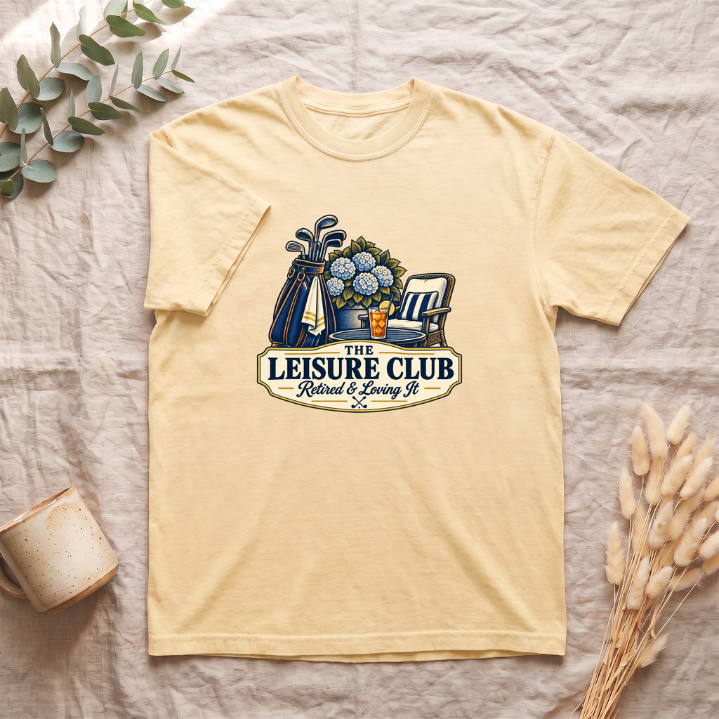 Leisure Club Shirt, Retired and Loving It, Golf and Relaxation Tee, Funny Retirement Gift
