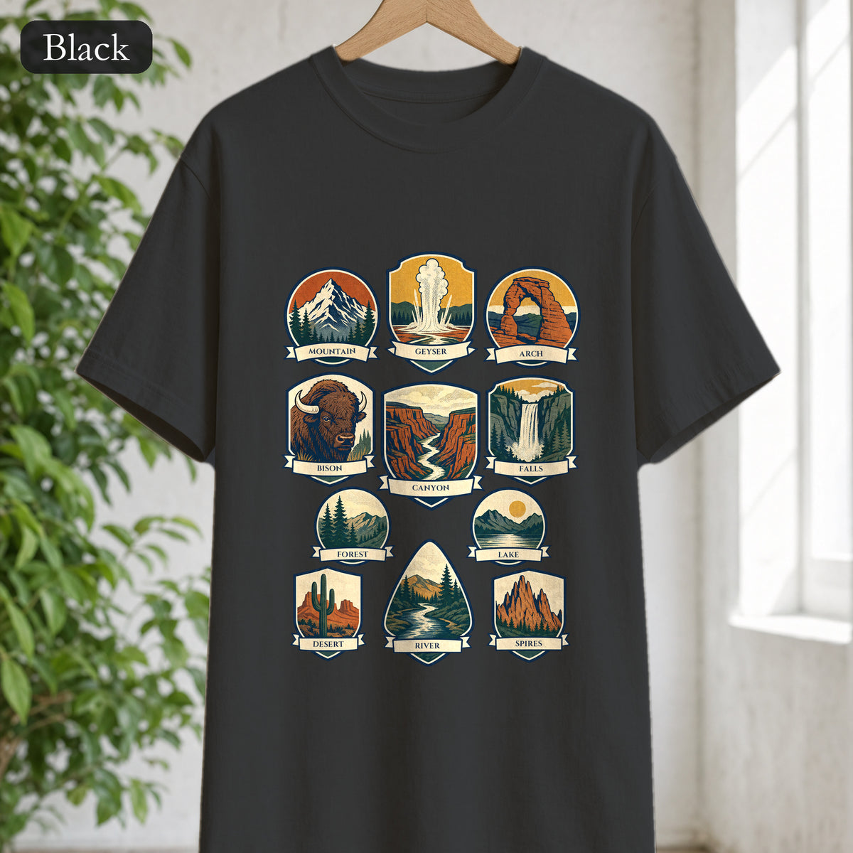 National Parks Shirt, 63 National Parks Badge Tee, Hiking Camping Gift, Retro Adventure Sweatshirt, Outdoor Nature Lover