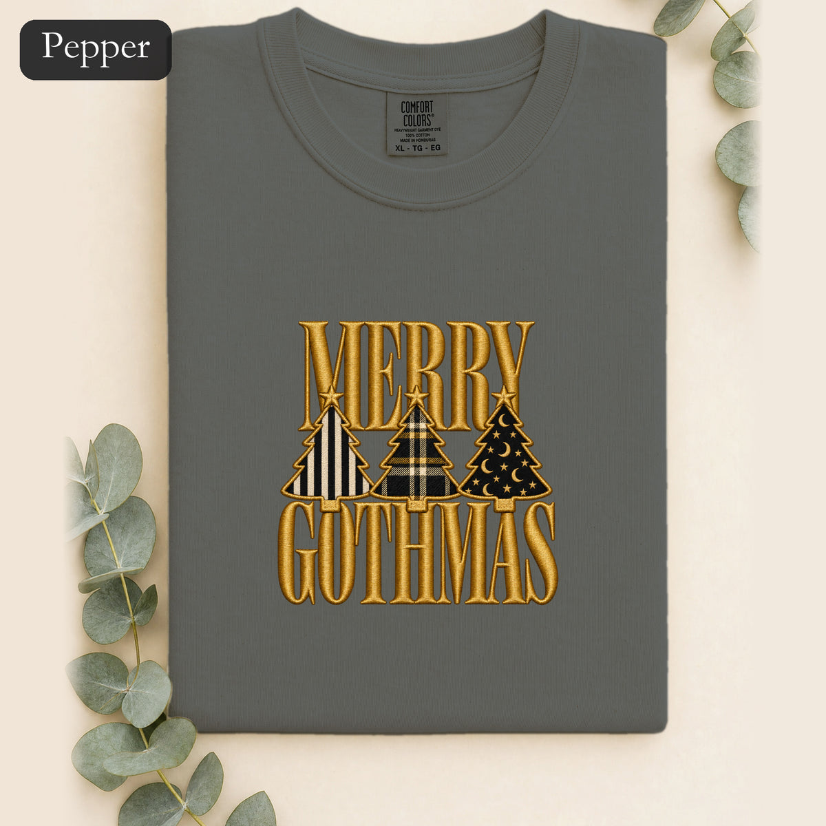 Merry Gothmas Shirt | Gothic Christmas Tree Typography