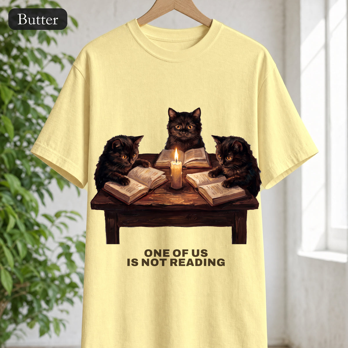 Book Club Cats Shirt, One Of Us Is Not Reading Tee, Funny Book Club Group Tee, Reader Cat Lover Gift