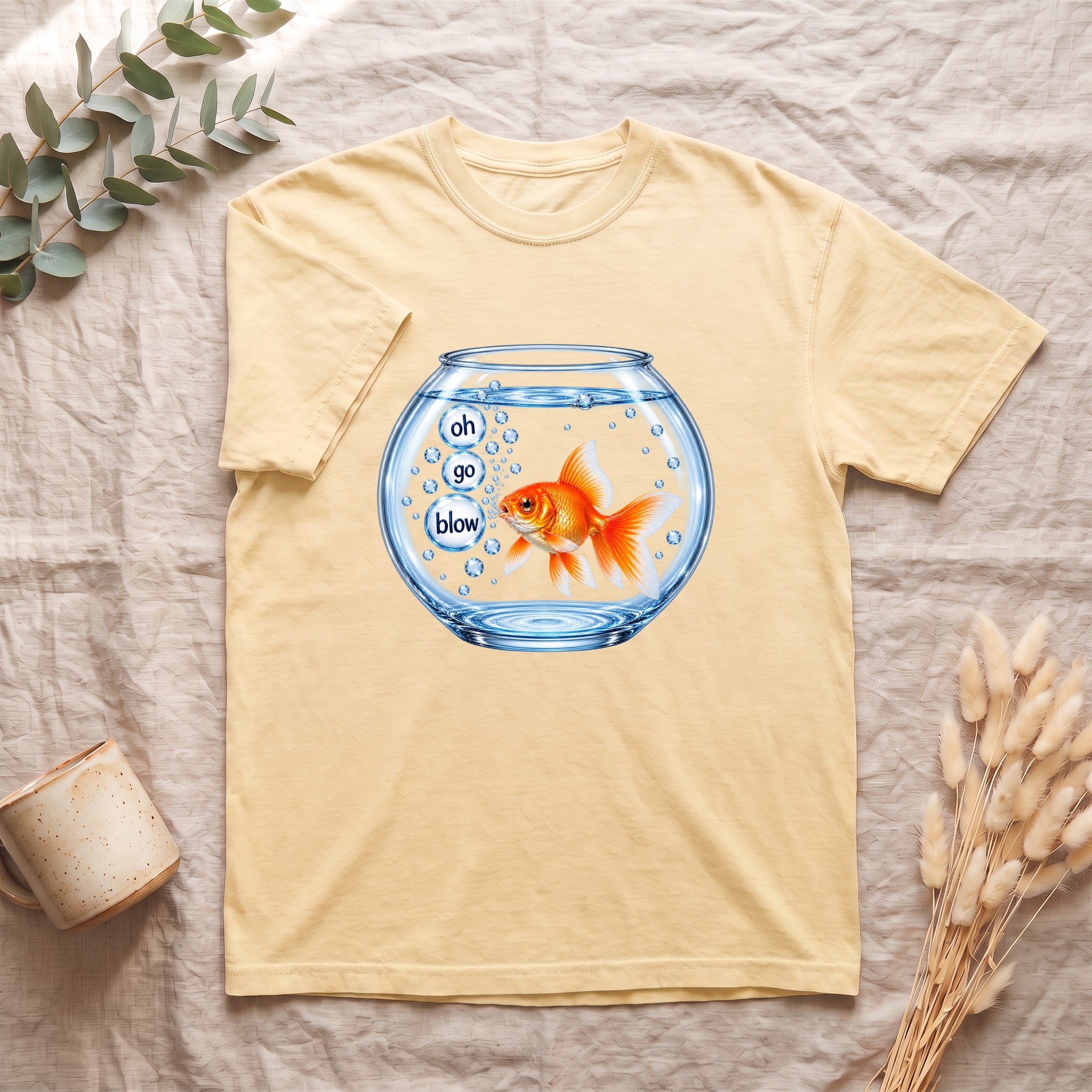Goldfish in Bowl shirt | Cute Aquarium Fish Illustration