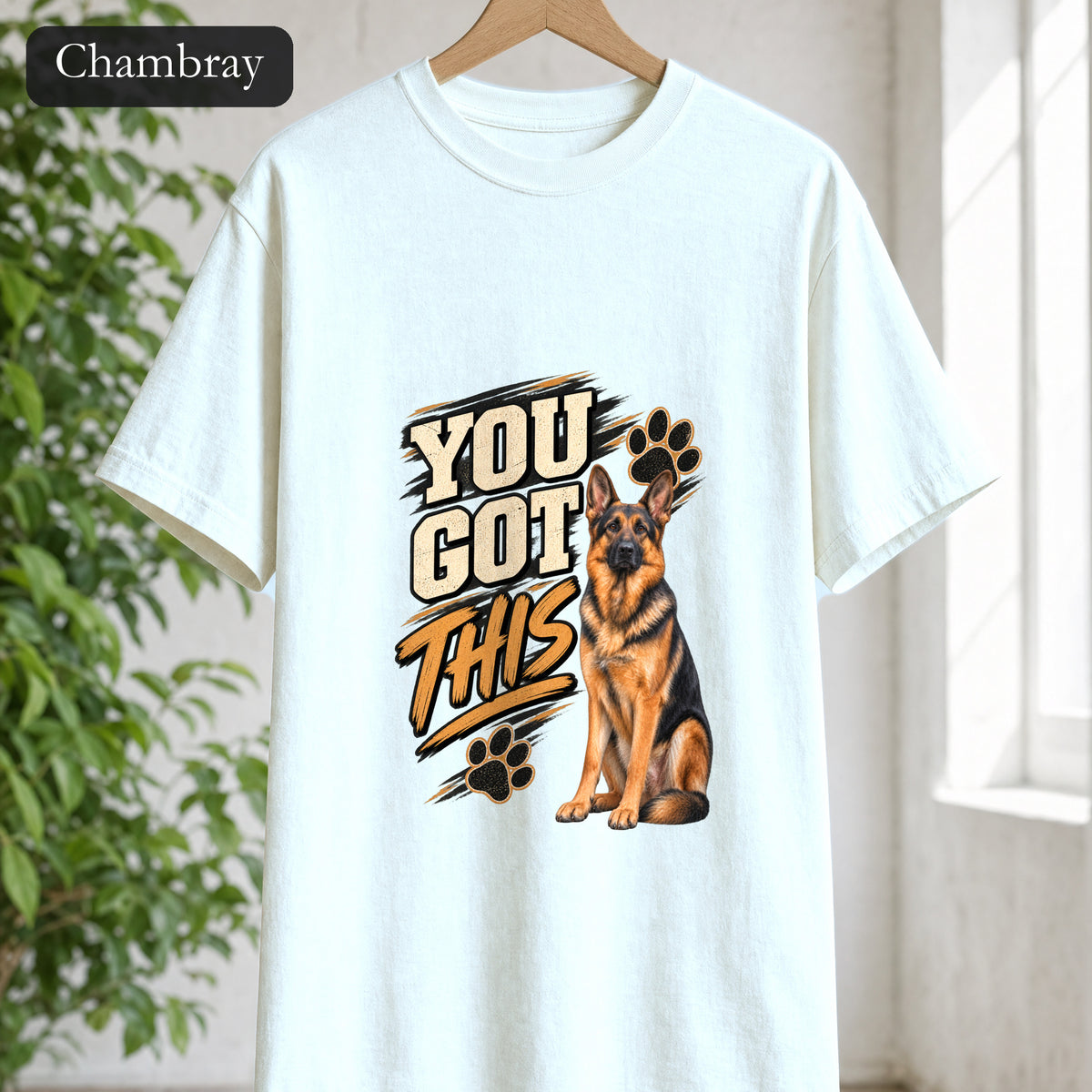You Got This German Shepherd Shirt, GSD Dog Lover Motivational Tee, Encouragement Dog Mom Gift, Painterly Dog Shirt