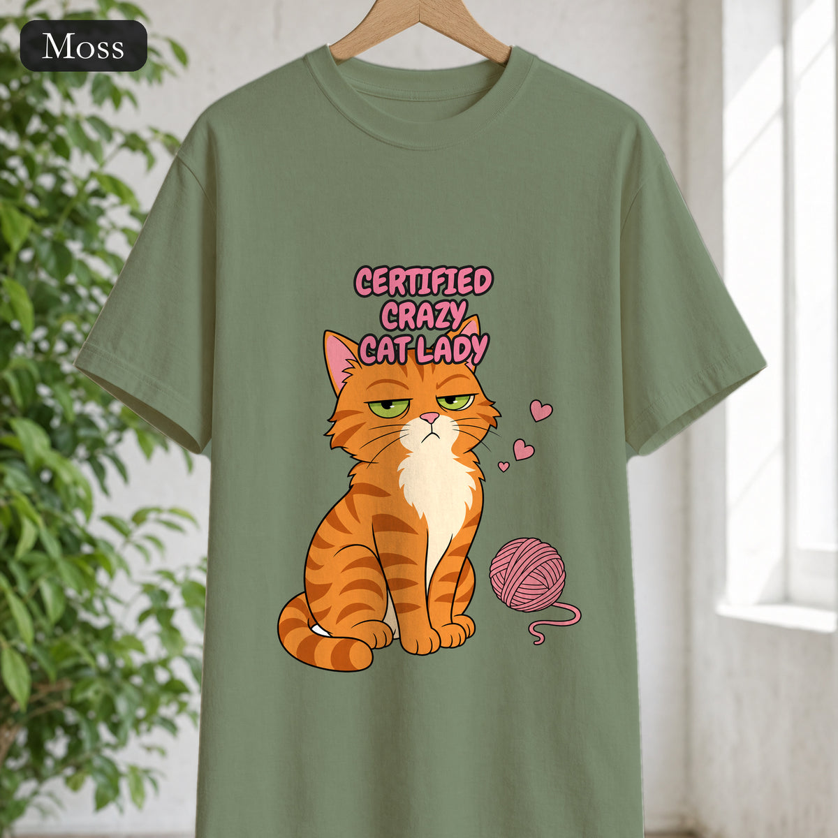 Certified Crazy Cat Lady Shirt, Orange Cat Mom Tee, Ginger Cat Lover Gift, Funny Cat Owner Sweatshirt