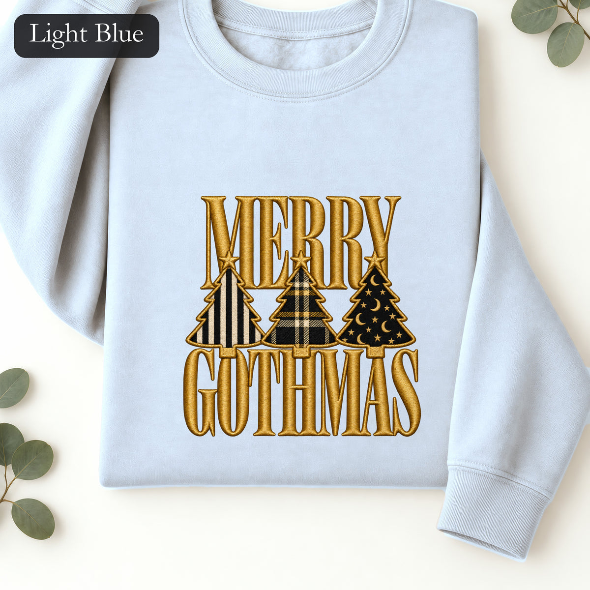 Merry Gothmas Sweatshirt | Gothic Christmas Tree Typography