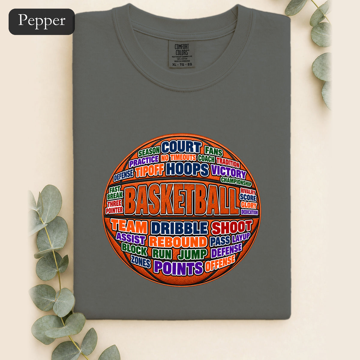 Basketball Word Art Shirt | Basketball Typography Tee