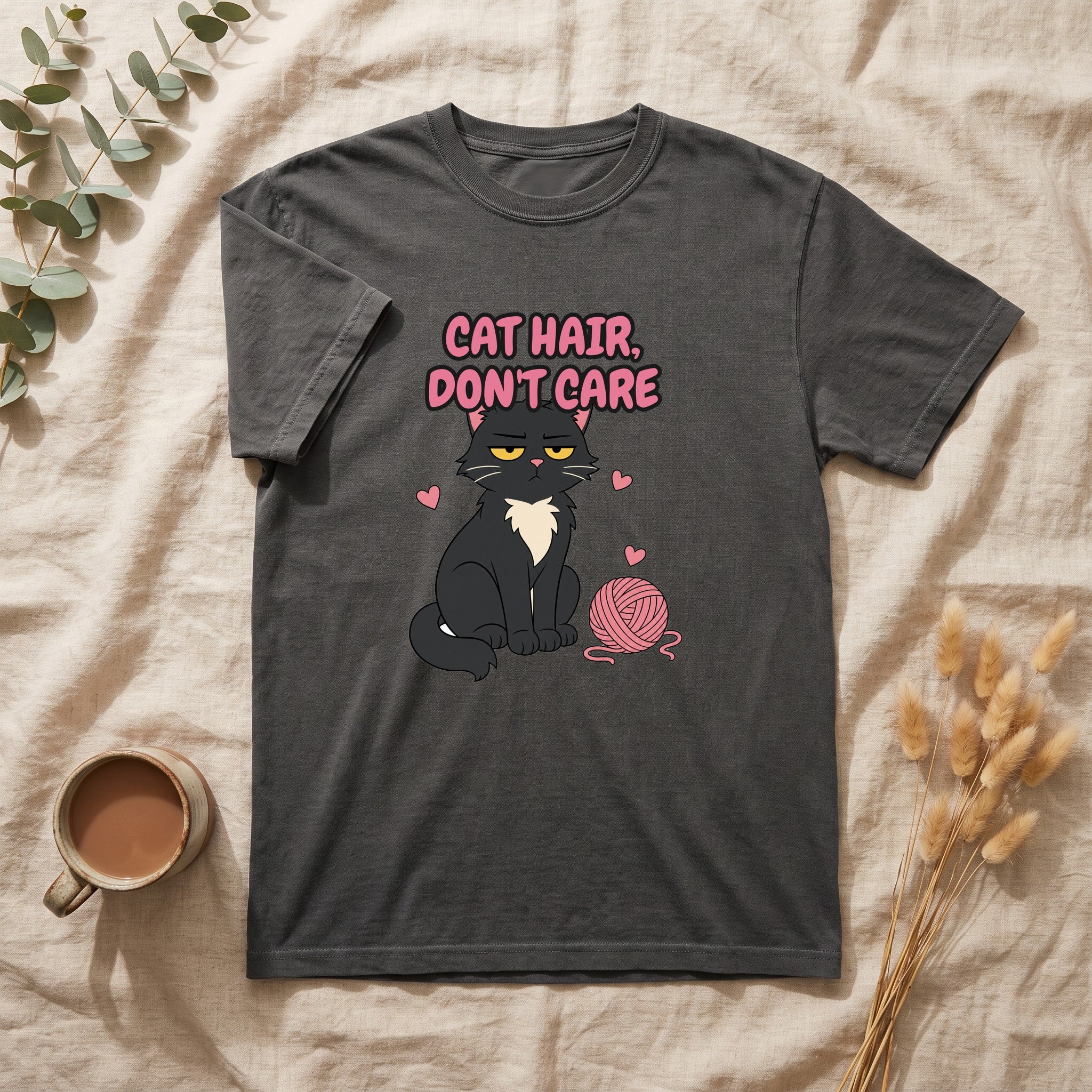 Cat Hair Don't Care Shirt, Funny Cat Mom Tee, Cat Lover Gift, Cat Owner Sweatshirt