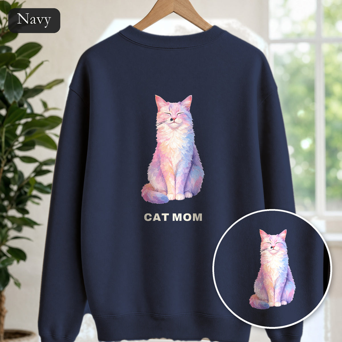 Cat Mom Shirt, Pastel Painterly Cat Tee, Cute Cat Lover Gift, Cat Owner Sweatshirt for Her