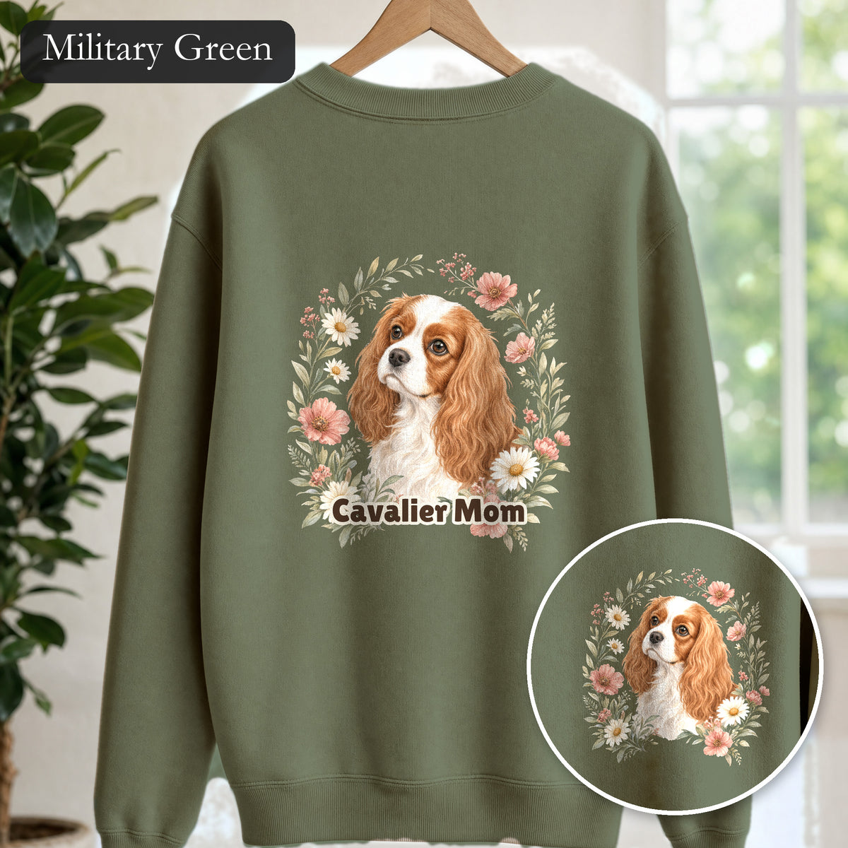 Cavalier Mom Shirt, Cavalier King Charles Spaniel Tee, Dog Mom Gift, Wildflower Dog Lover Sweatshirt