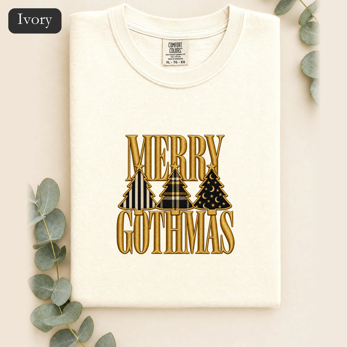 Merry Gothmas Shirt | Gothic Christmas Tree Typography