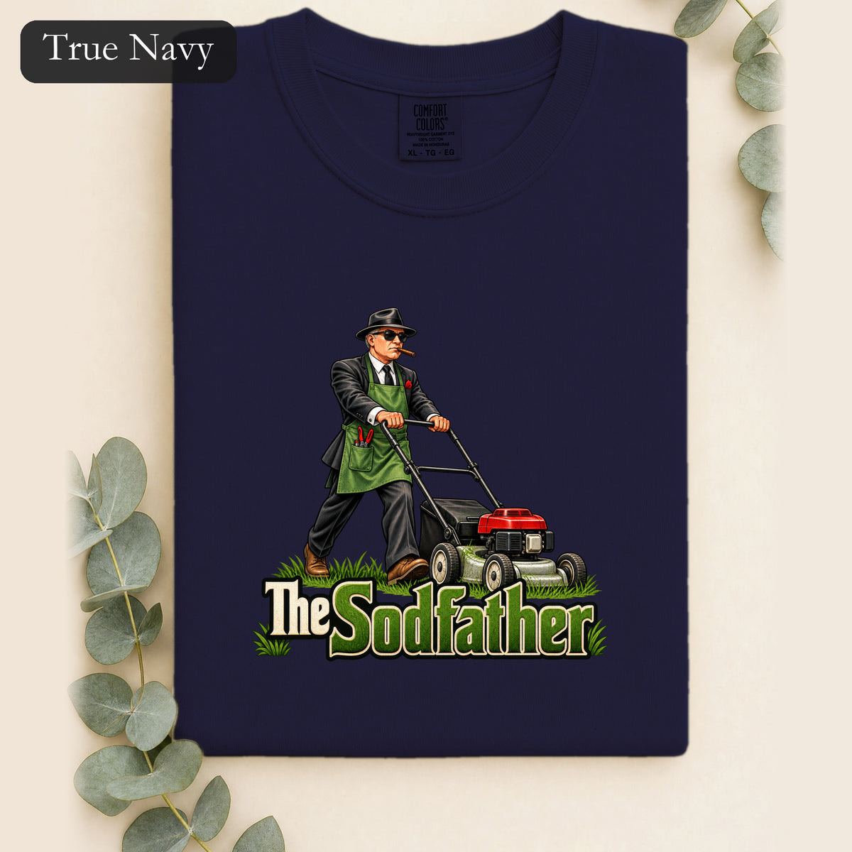 The Sodfather lawn mower illustration Shirt | Gardening humor