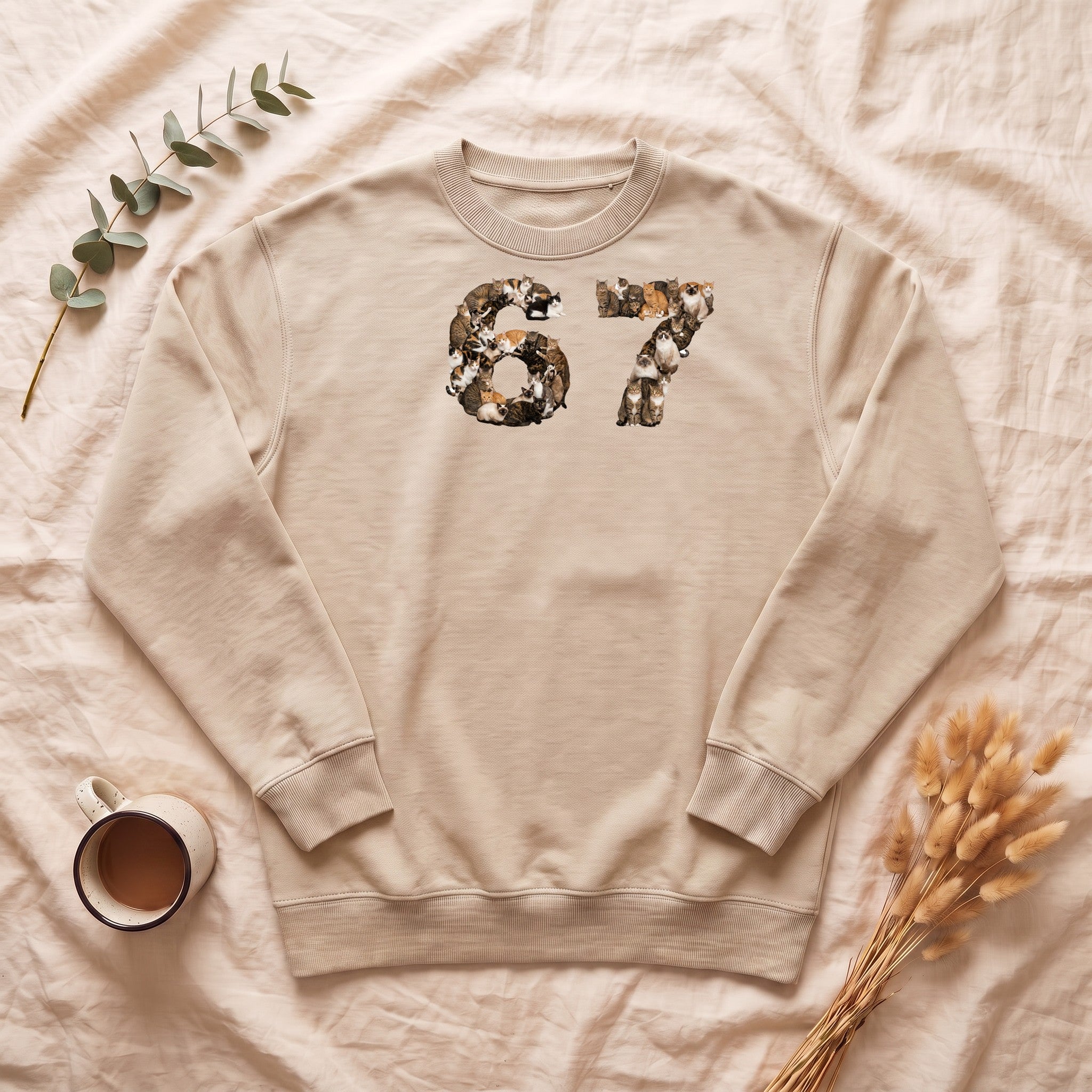 67 Cats Shirt, Funny 67 Meme Cat Tee, Trendy Cat Number Gift, Cat Lover Sweatshirt