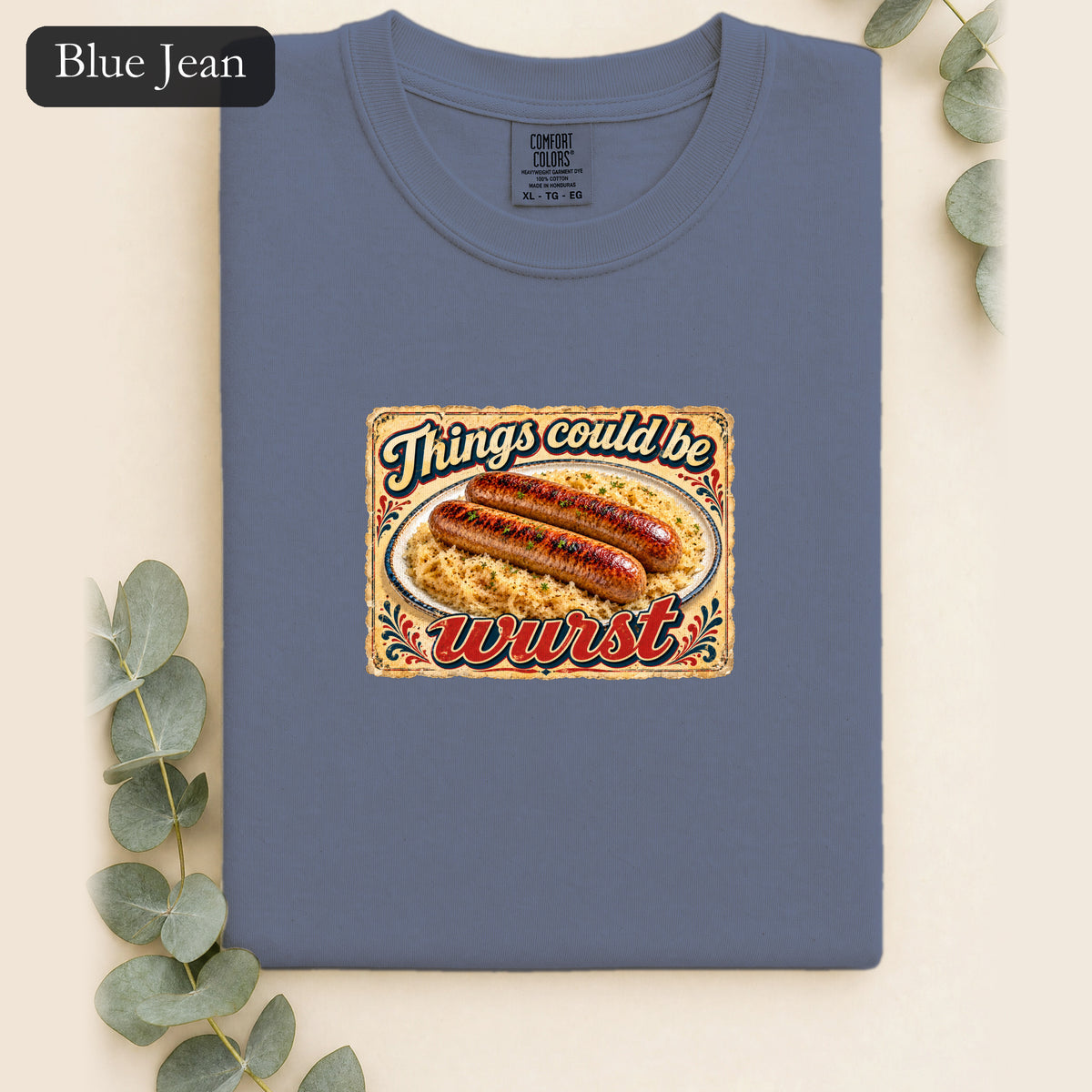 Things Could Be Wurst bratwurst illustration Shirt | vintage diner graphic