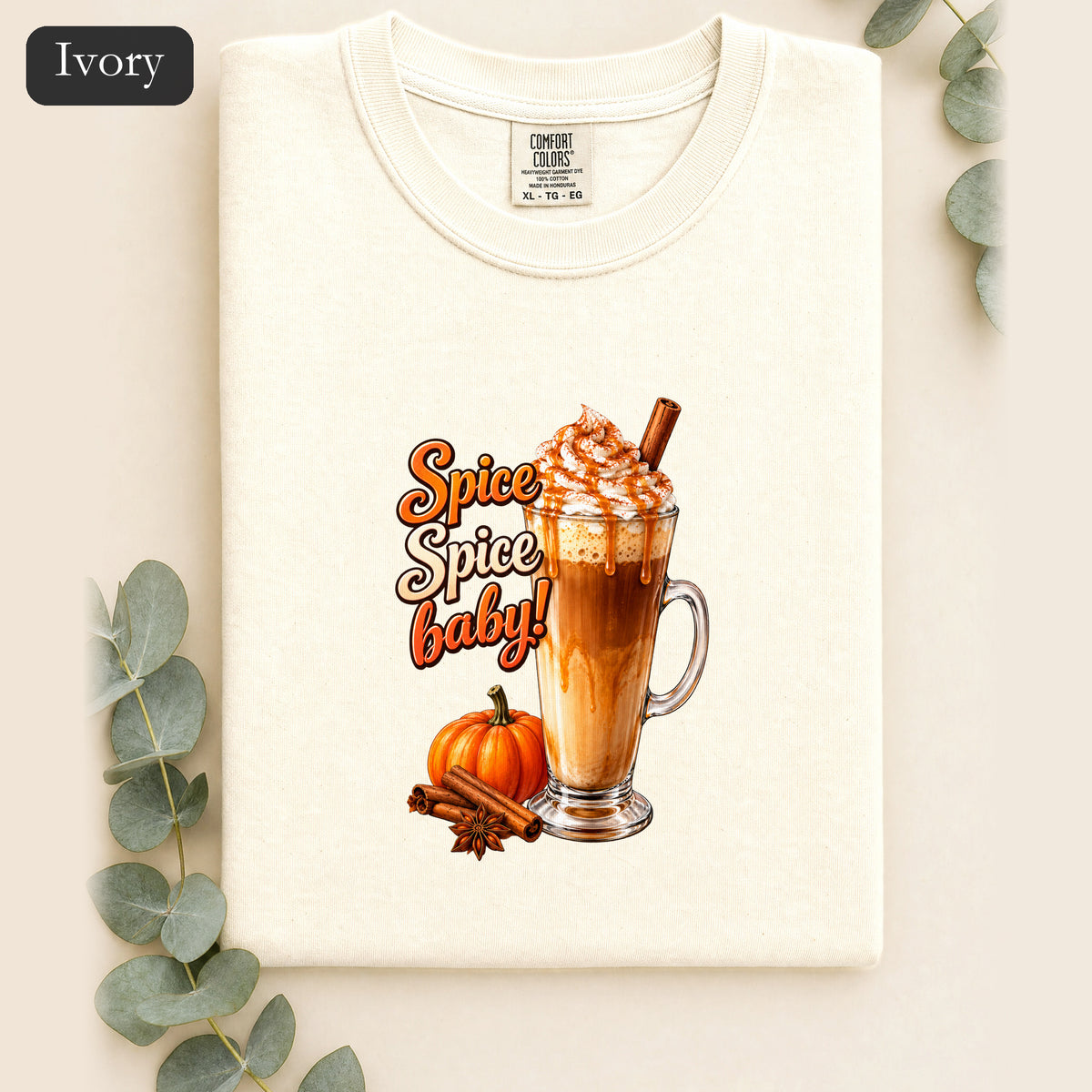 Spice Spice Baby Pumpkin Spice Latte Shirt | Fall Coffee Tee