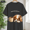 Mornings Are Evil Shirt, Funny Lazy Dog Coffee Tee, Not a Morning Person Gift, Painterly Dog Lover Sweatshirt