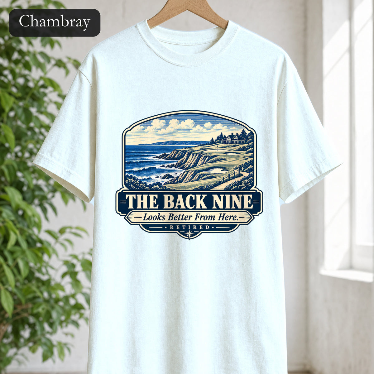 The Back Nine Shirt, Scenic Golf Coast Tee, Vintage Golf Course Graphic, Golfer Gift