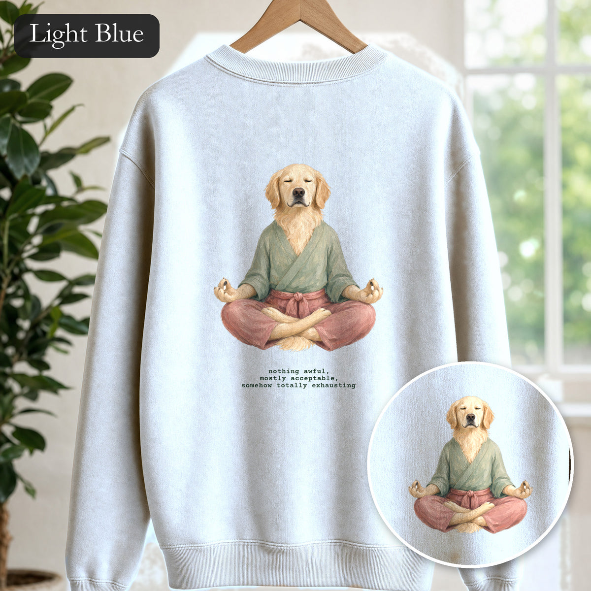 Yoga Dog Shirt, Namaste Zen Dog Tee, Funny Meditation Dog Mom Gift, Painterly Dog Lover Sweatshirt