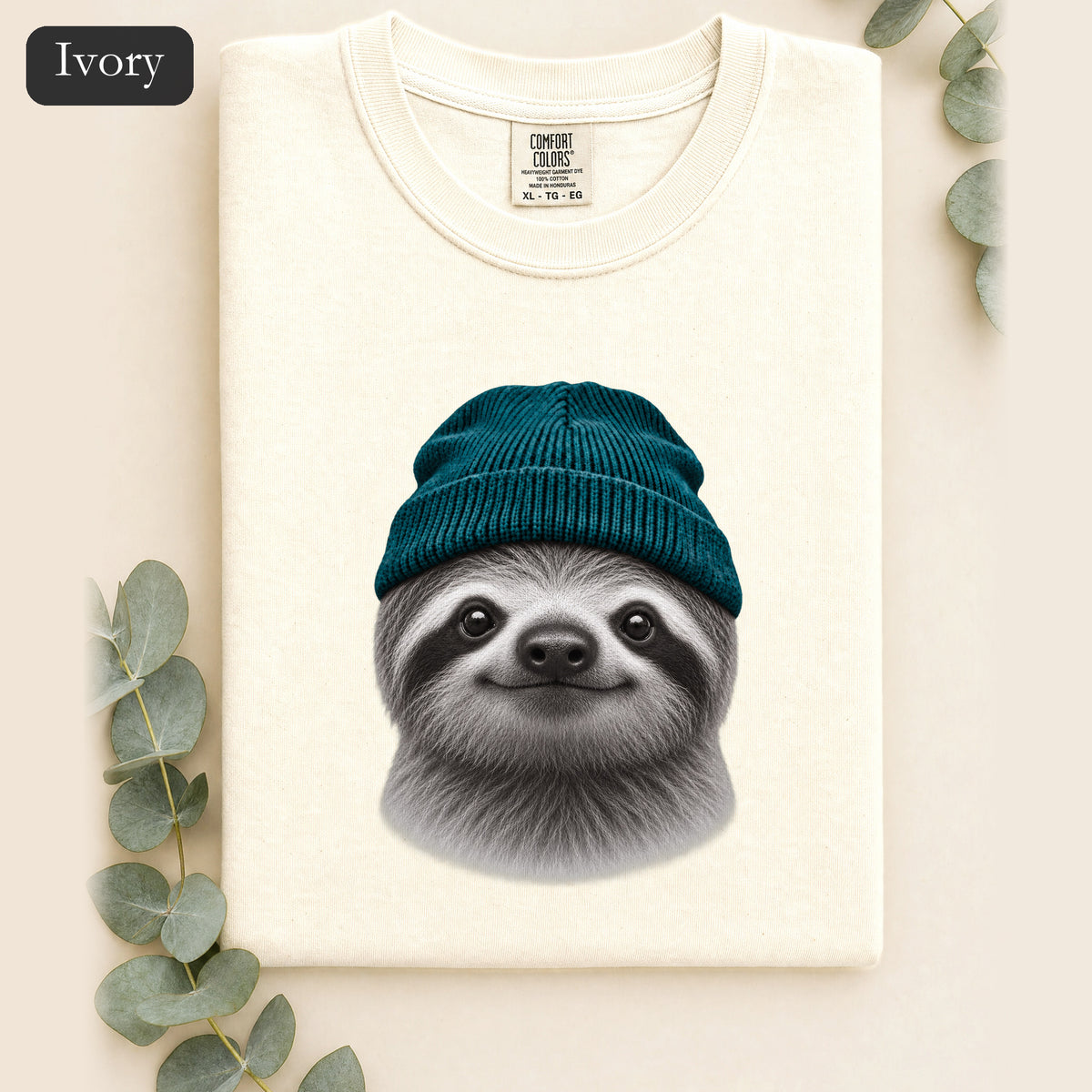 Sloth Wearing Knit Beanie | Cozy Winter Animal Tee
