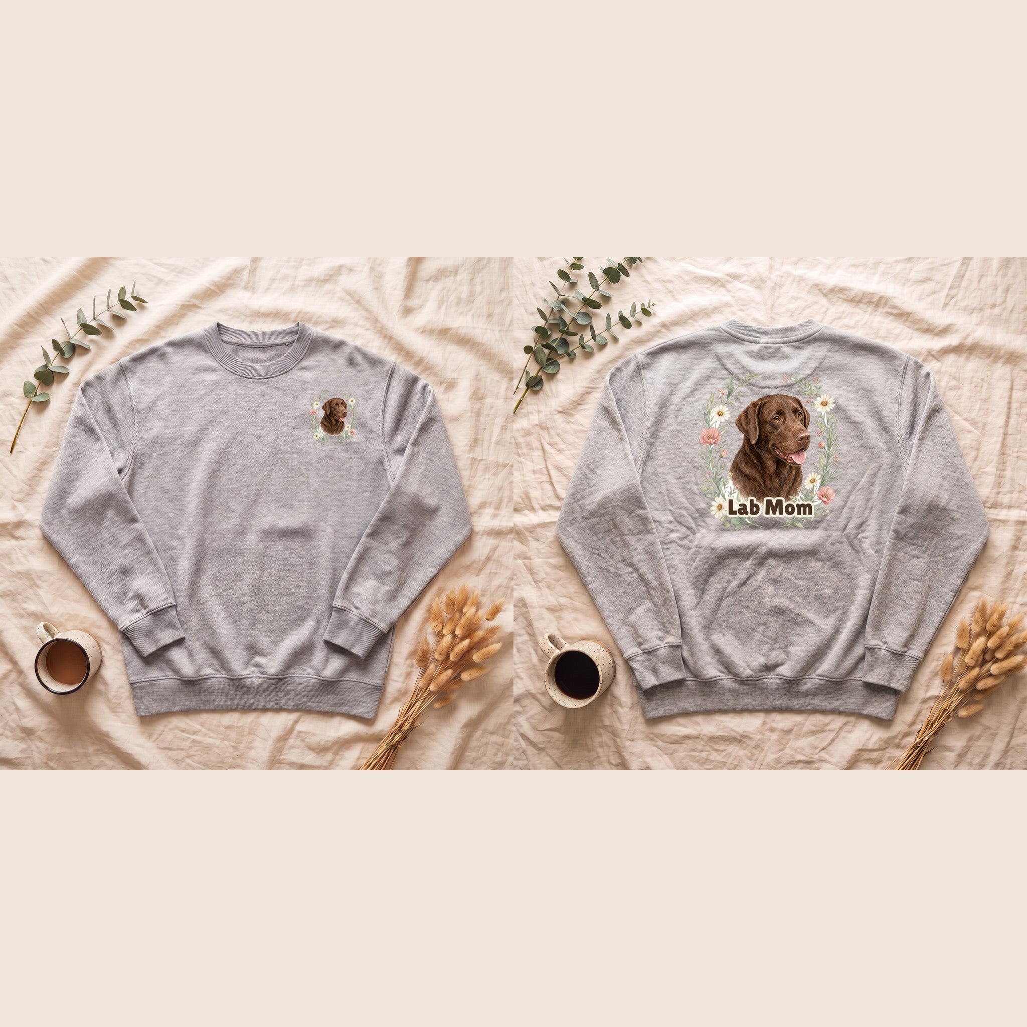 Chocolate Lab Mom Shirt, Labrador Mom Tee, Dog Mom Gift, Wildflower Dog Lover Sweatshirt, Cute Dog Owner Gift