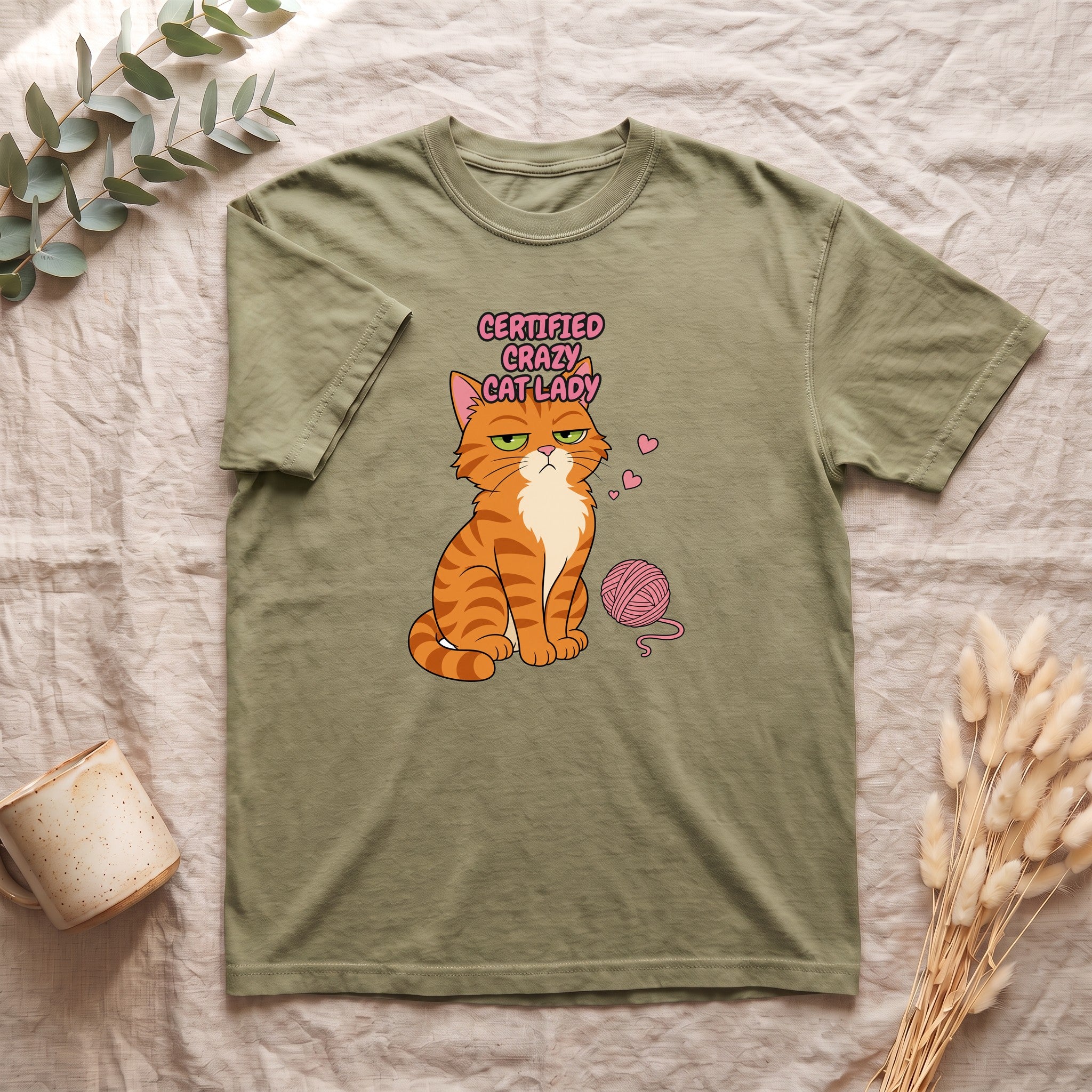Certified Crazy Cat Lady Shirt, Orange Cat Mom Tee, Ginger Cat Lover Gift, Funny Cat Owner Sweatshirt