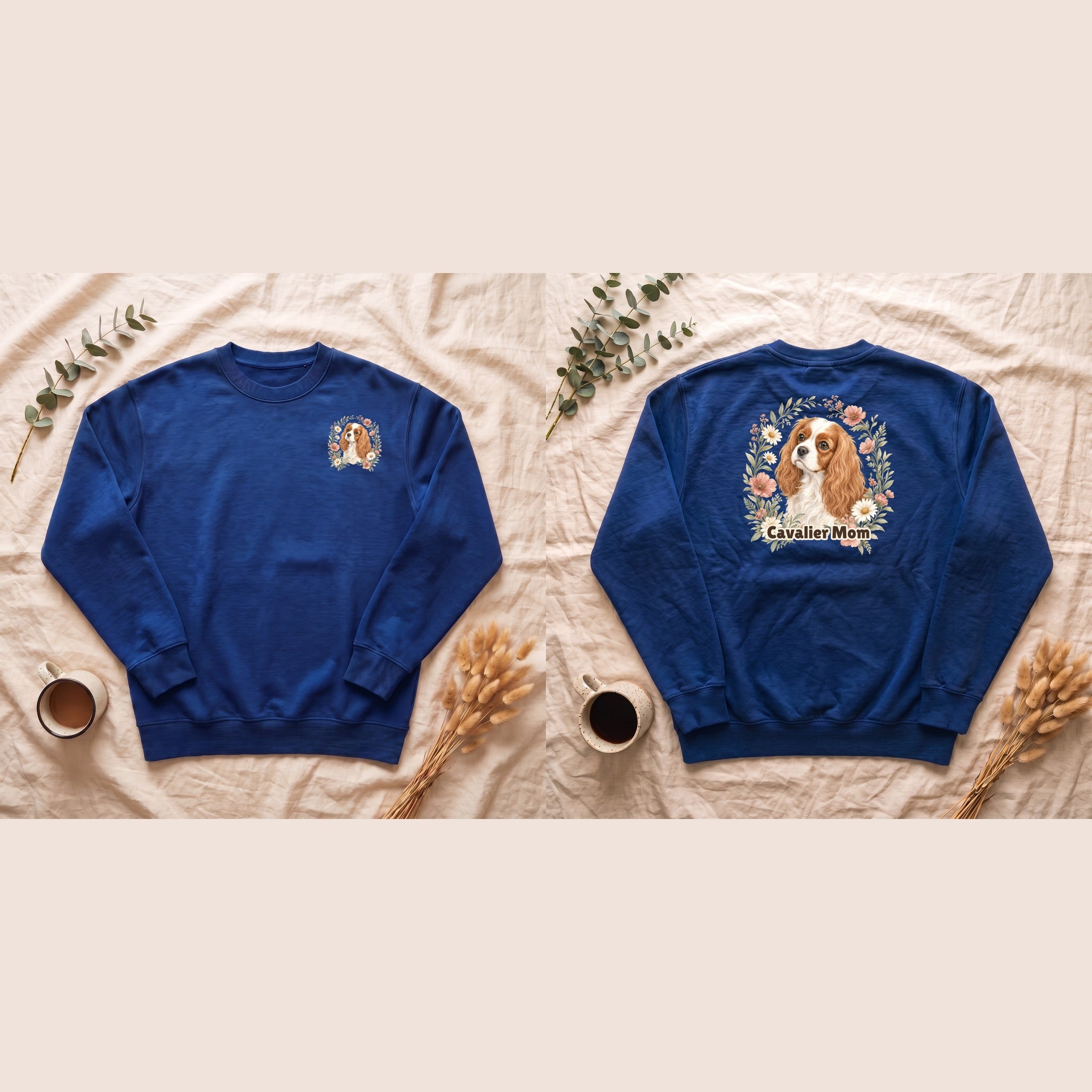 Cavalier Mom Shirt, Cavalier King Charles Spaniel Tee, Dog Mom Gift, Wildflower Dog Lover Sweatshirt