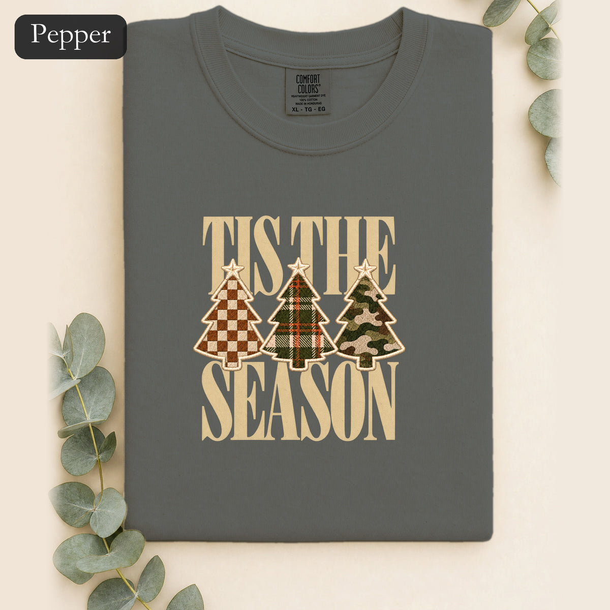 Plaid Woodland Christmas Trees Shirt | Holiday Tree Trio Tee