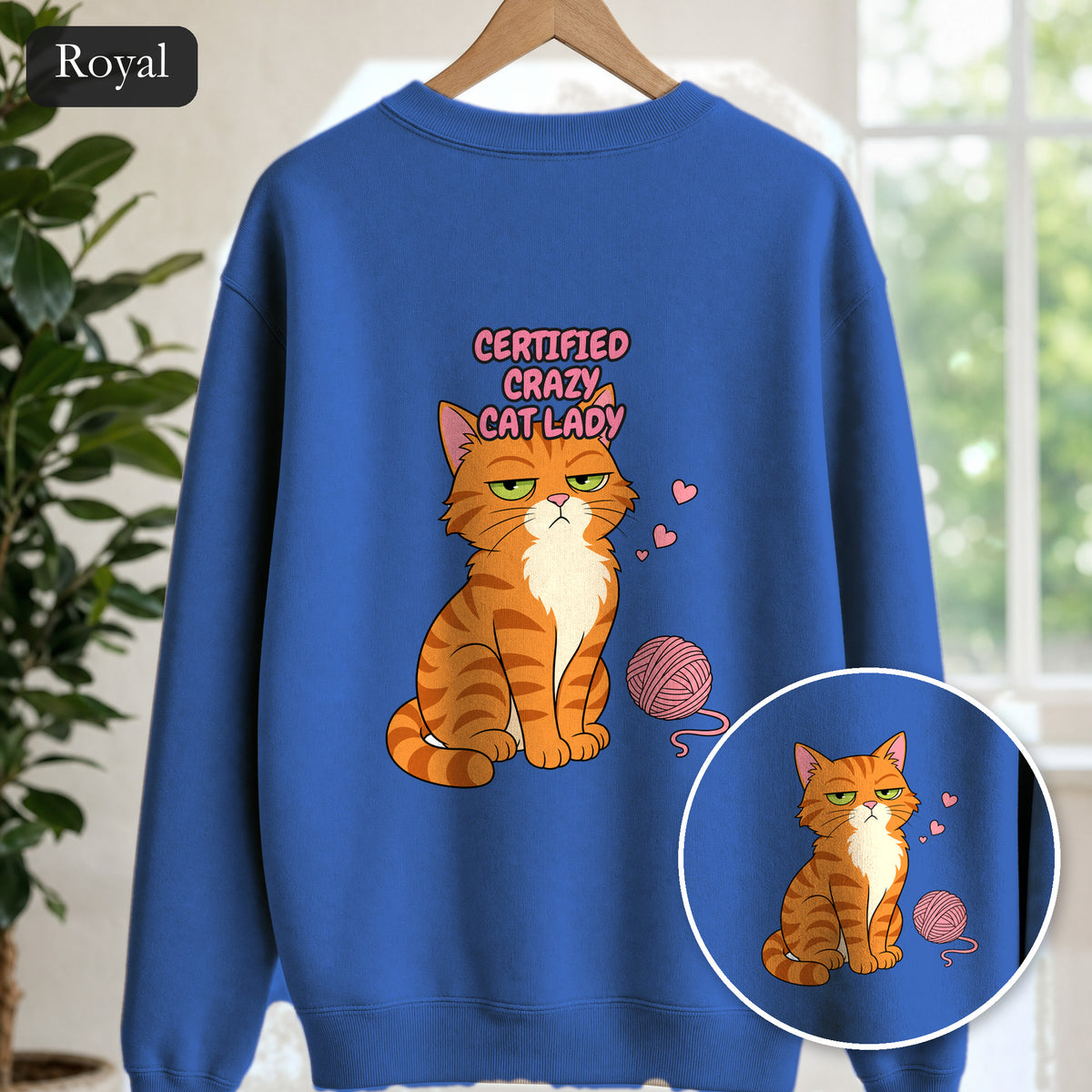 Certified Crazy Cat Lady Shirt, Orange Cat Mom Tee, Ginger Cat Lover Gift, Funny Cat Owner Sweatshirt