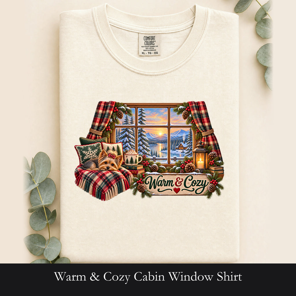 Warm & Cozy Cabin Window Shirt | Winter Lodge Plaid Decor
