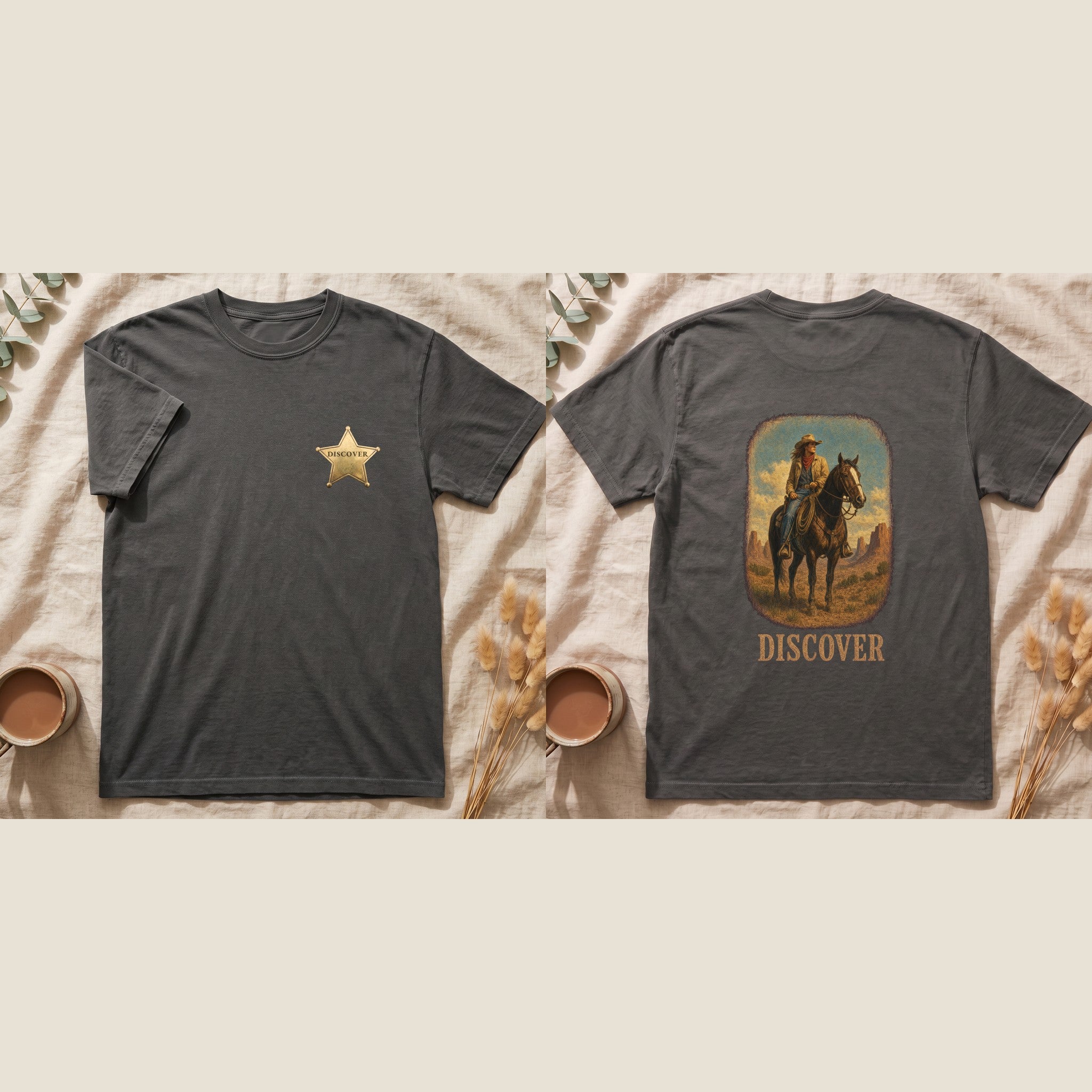 Discover Cowgirl Shirt, Vintage Western Horse Tee, Desert Rodeo Tee, Sheriff Star Cowgirl Gift