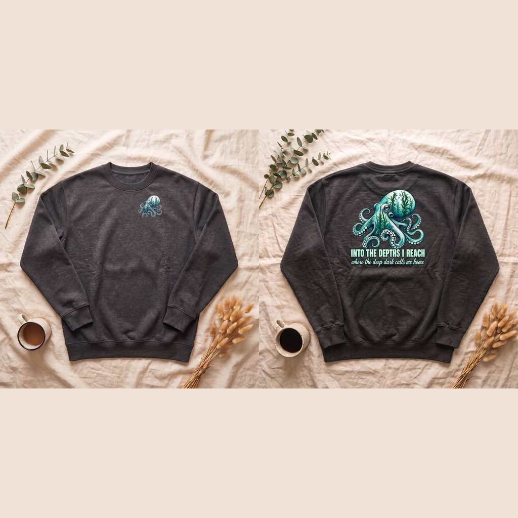 Into the Depths I Reach Shirt, Octopus Double Exposure Tee, Ocean Diver Sea Life Gift, Nautical Marine Sweatshirt