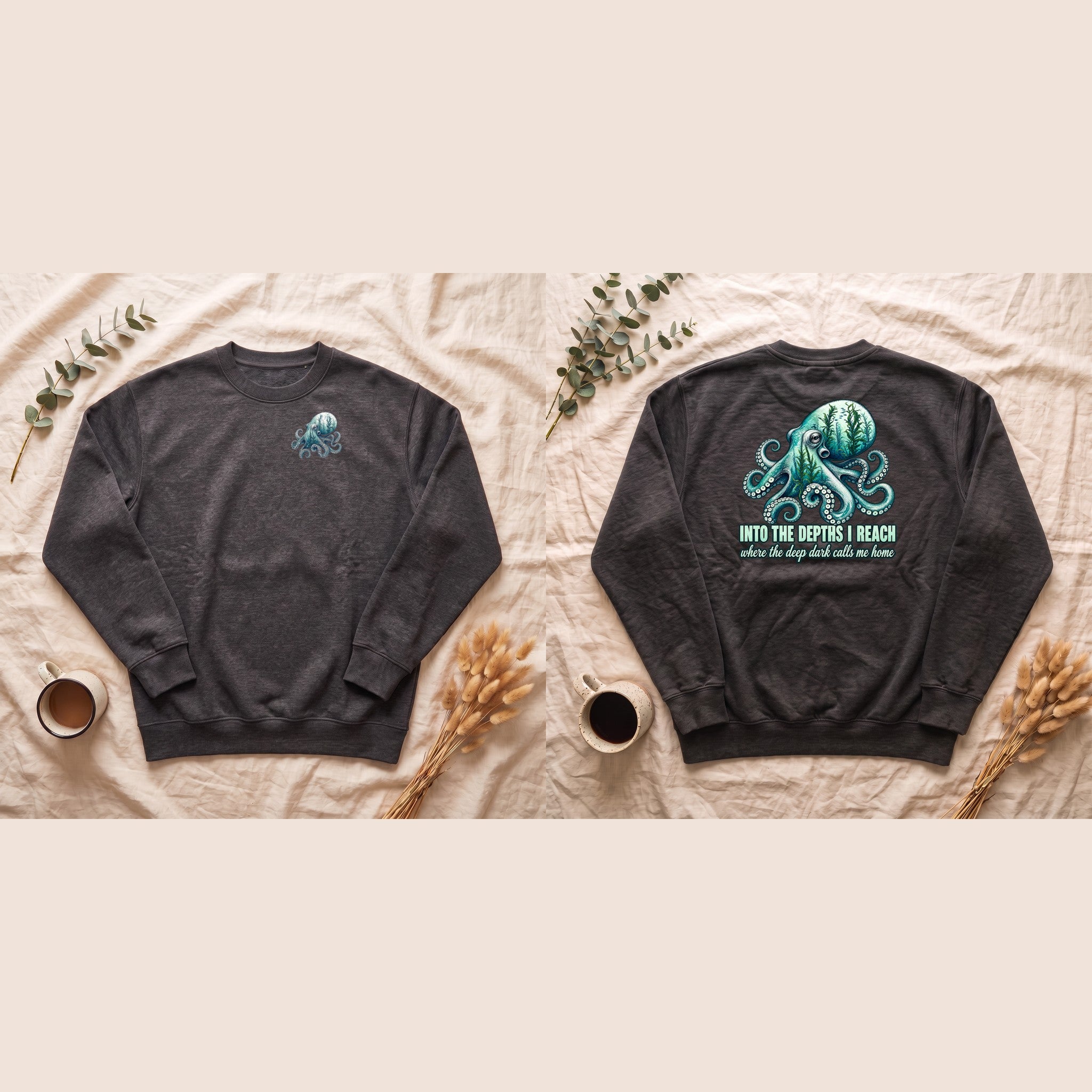 Into the Depths I Reach Shirt, Octopus Double Exposure Tee, Ocean Diver Sea Life Gift, Nautical Marine Sweatshirt