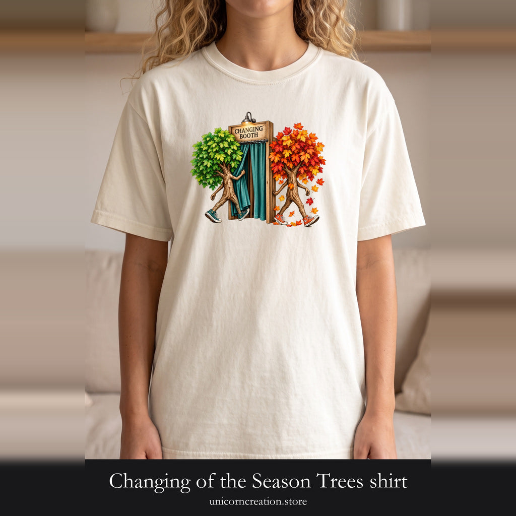 Changing of the Season Trees shirt | Autumn Spring tree illustration