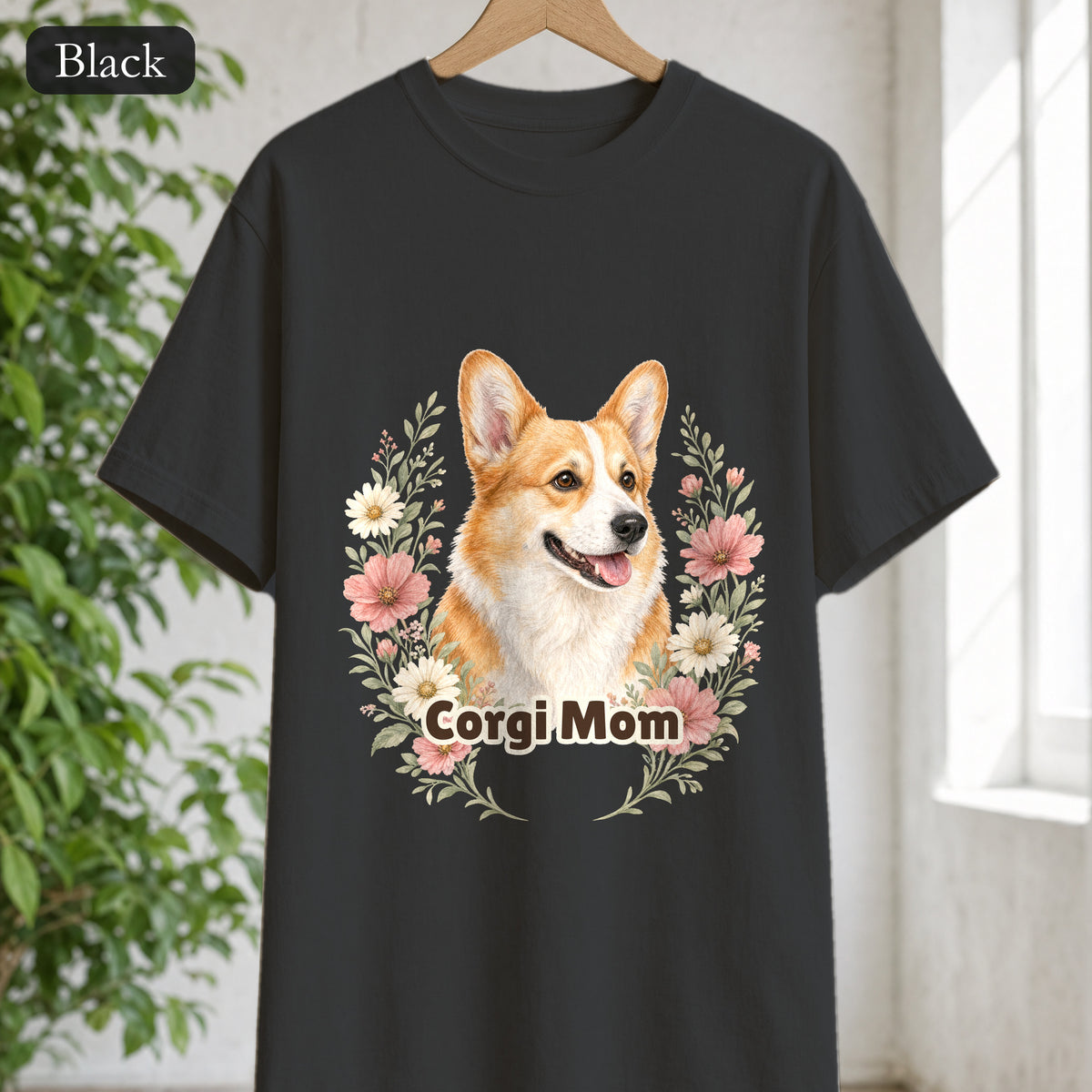 Corgi Mom Shirt, Corgi Mama Tee, Dog Mom Gift, Wildflower Corgi Lover Sweatshirt, Cute Dog Owner Gift
