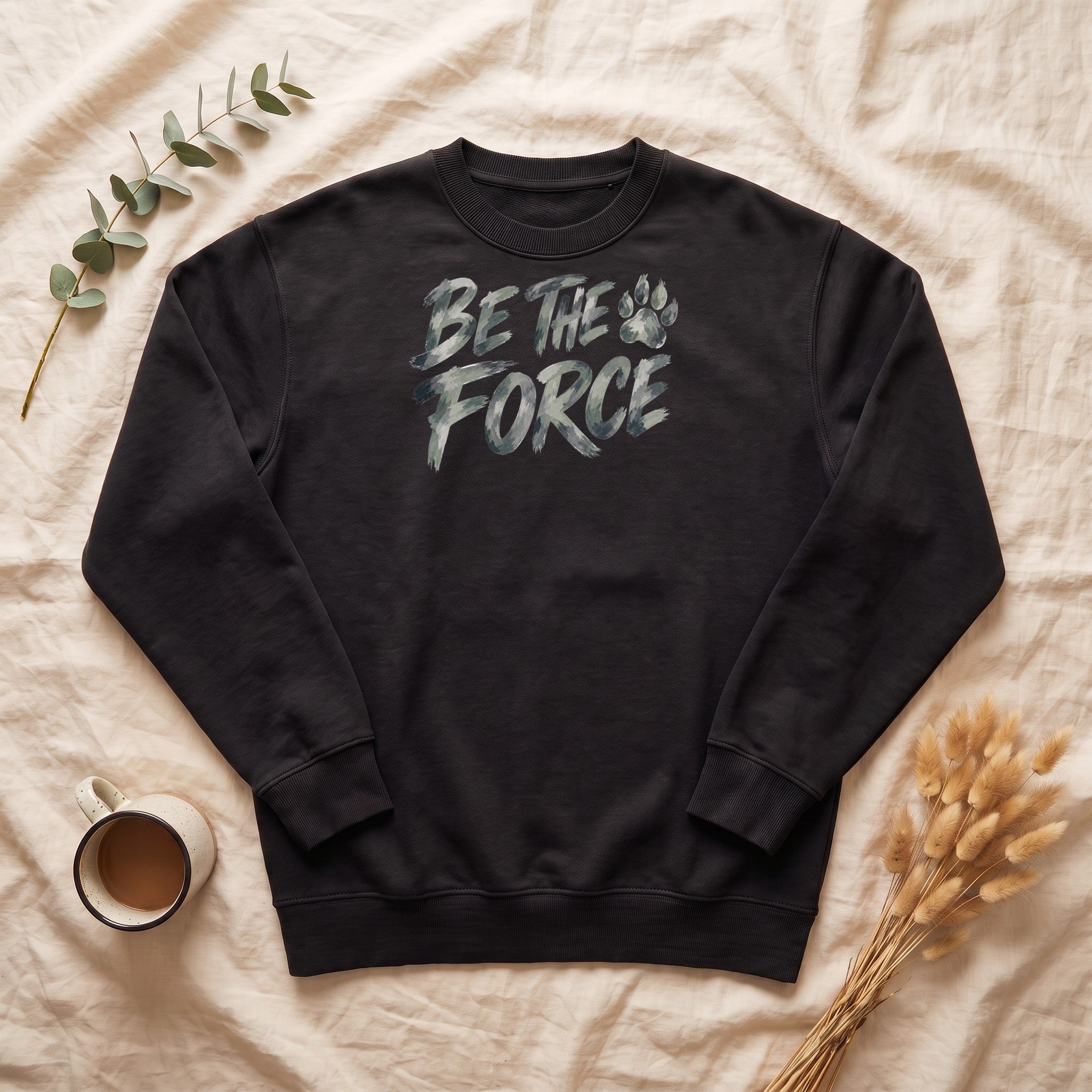Be The Force Shirt, Camo Motivational Tee, Inspirational Encouragement Gift, Positive Vibes Paw Print Sweatshirt