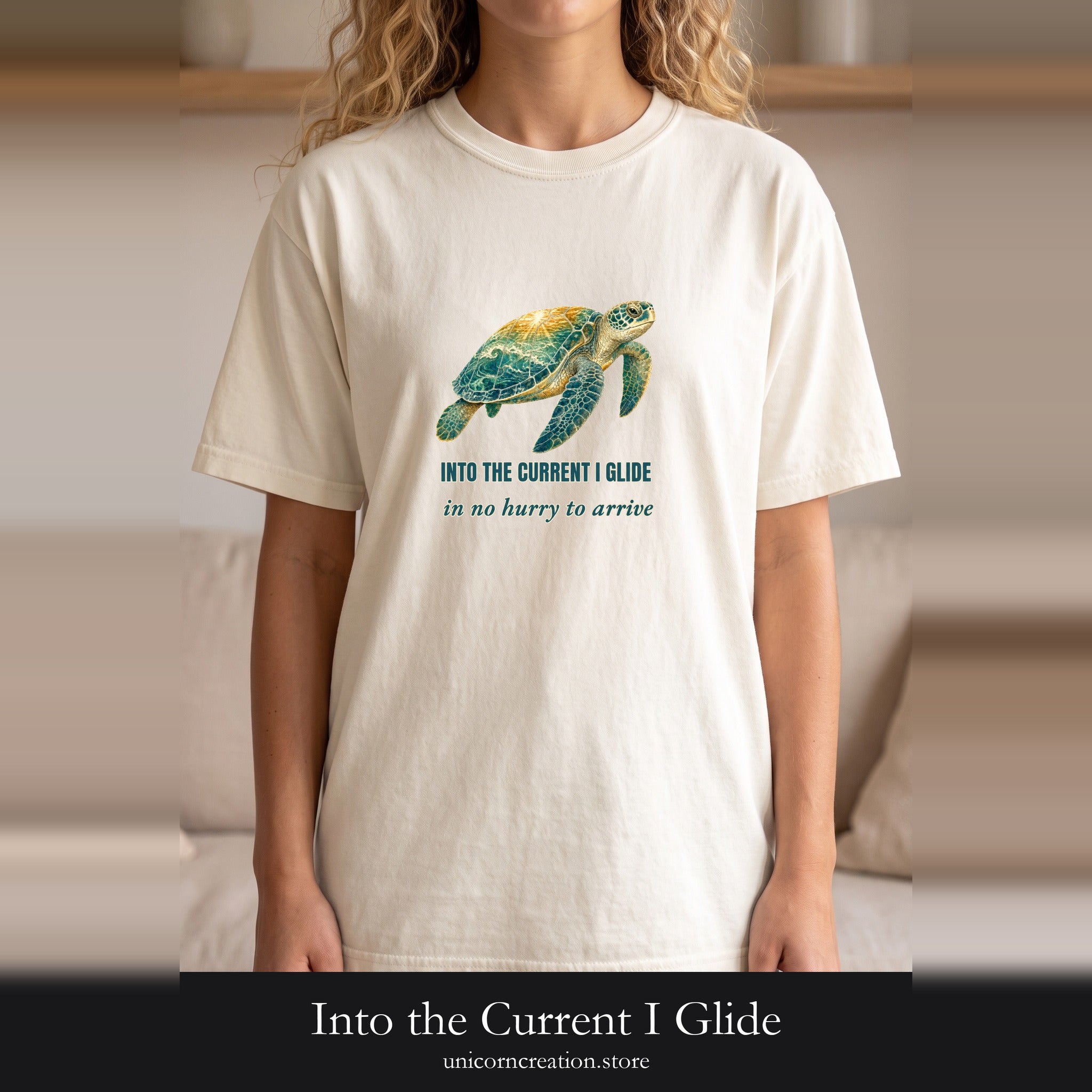 Into the Current I Glide Shirt, Sea Turtle Double Exposure Tee, Ocean Lover Marine Life Gift, Beach Nautical Sweatshirt