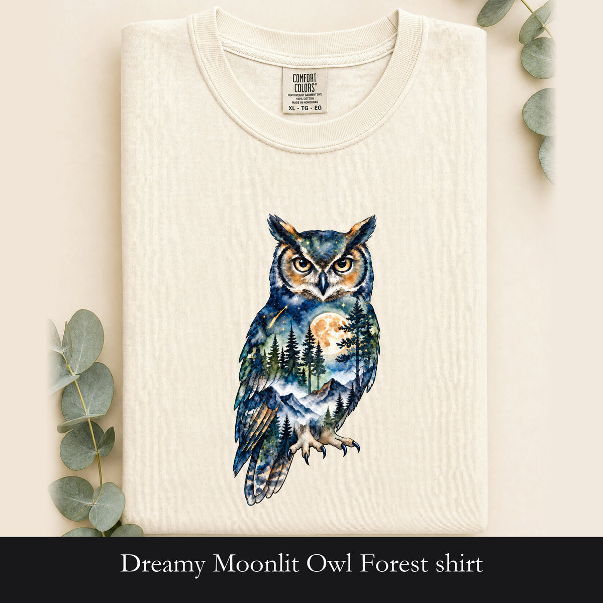 Dreamy Moonlit Owl Forest shirt | Owl Moon Tee