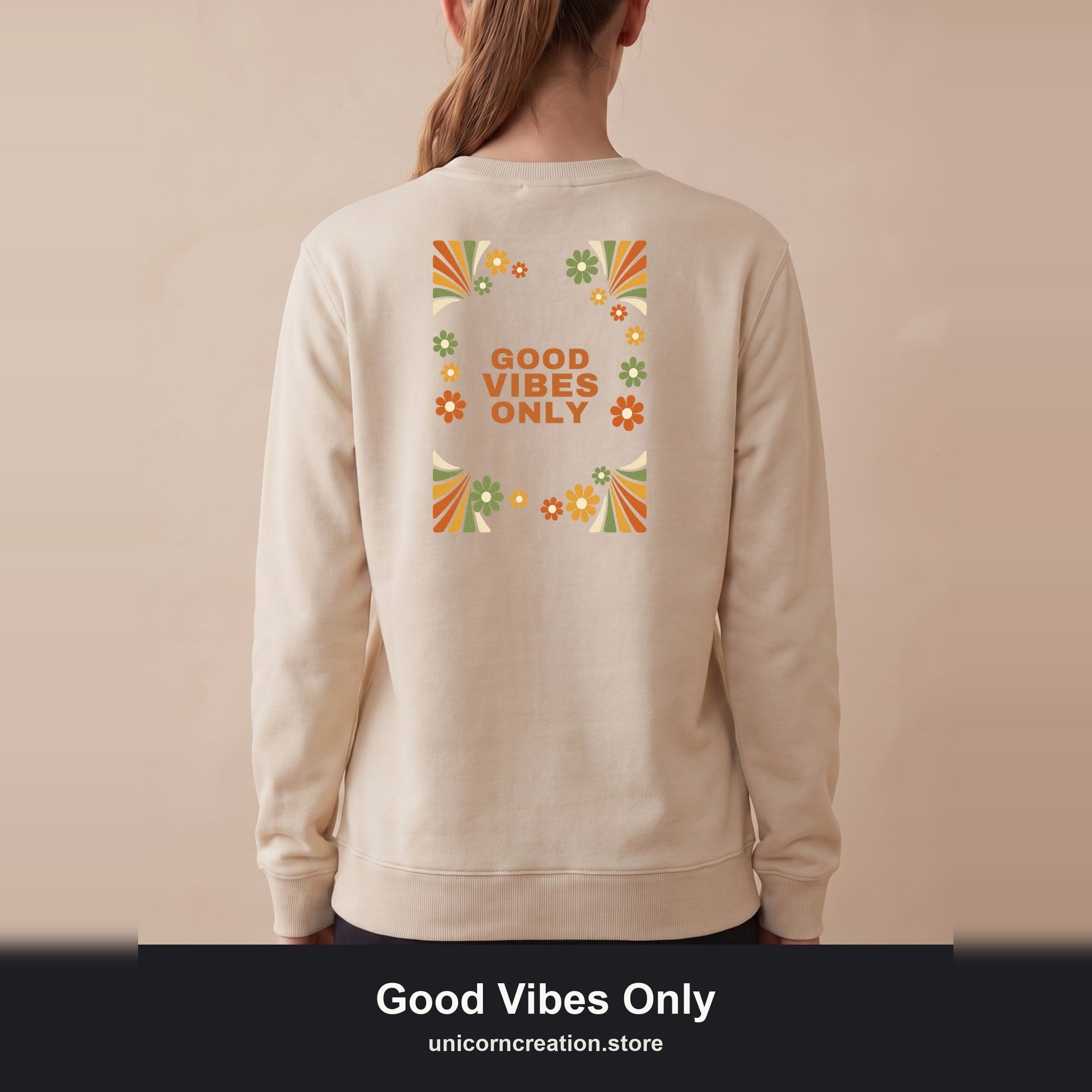 Good Vibes Only Shirt, Retro Groovy Tee, 70s Aesthetic Gift, Positive Affirmation Sweatshirt