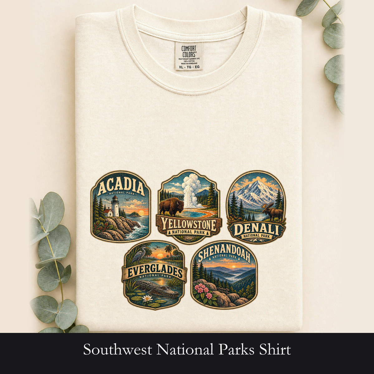 Southwest National Parks Shirt, Desert Badge Tee, Arizona Utah Hiking Gift, Retro Adventure Cactus Sweatshirt