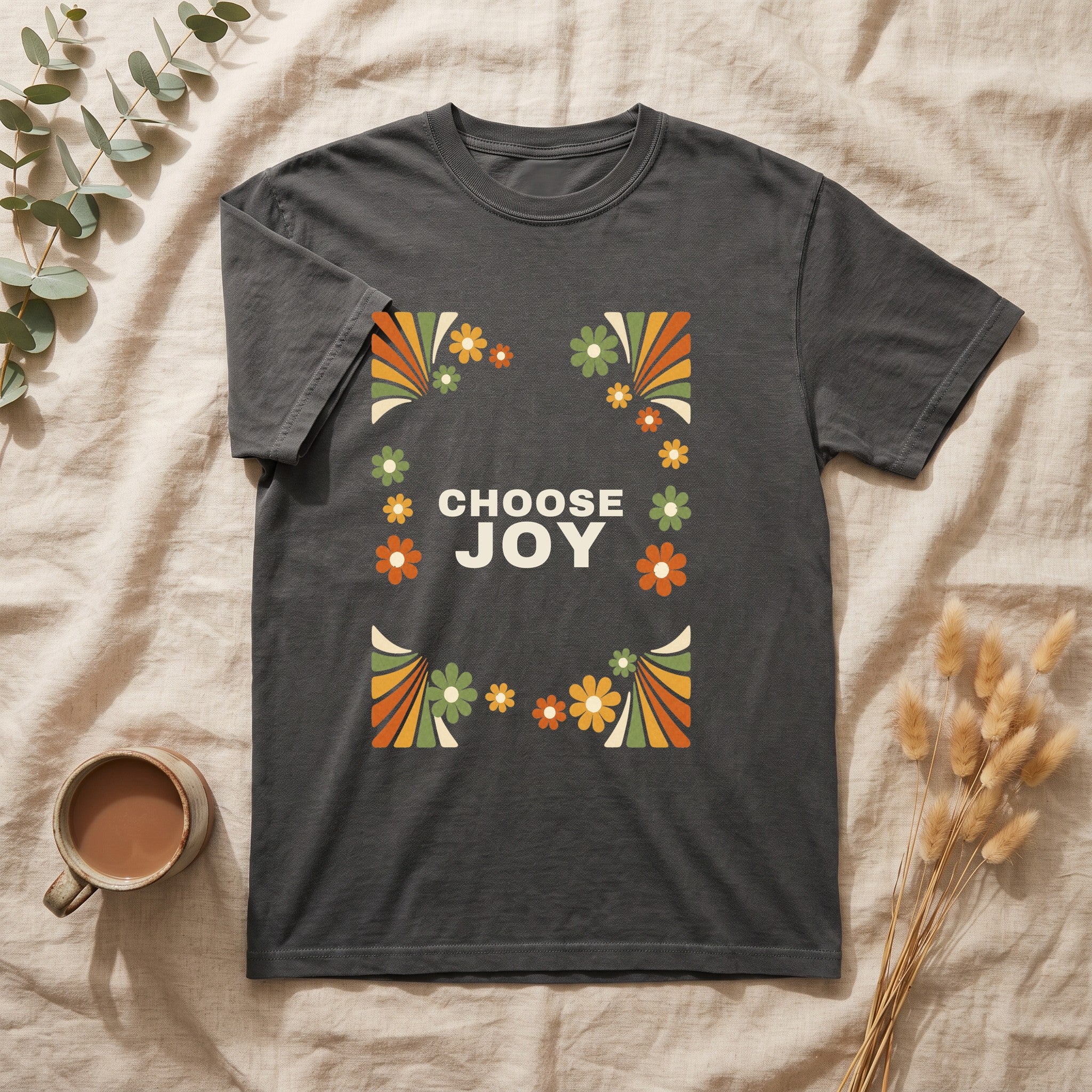 Choose Joy Shirt, Retro Groovy Tee, 70s Aesthetic Gift, Positive Affirmation Sweatshirt