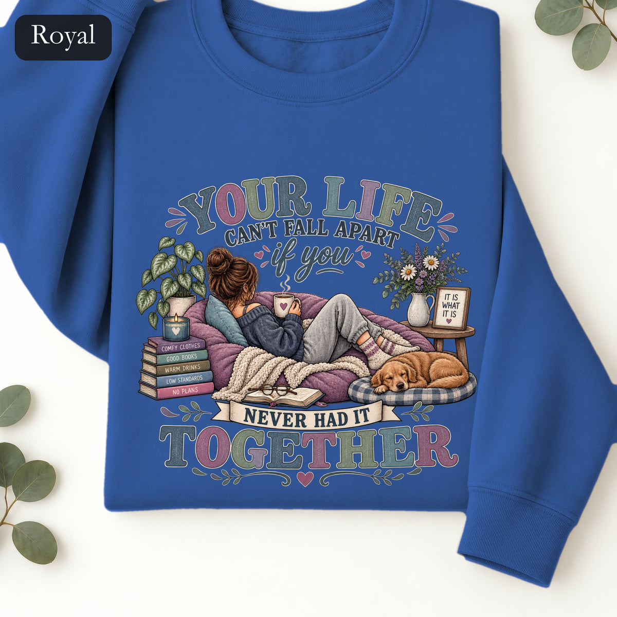 Your Life Your Cottagecore Aesthetic Sweatshirt | Cozy Reading Dog Design