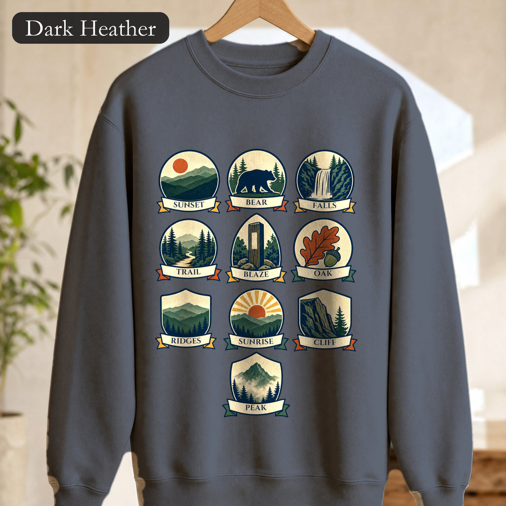 Appalachian Trail Shirt, Hiking Badge Tee, AT Thru Hiker Gift, Retro Adventure Nature Sweatshirt