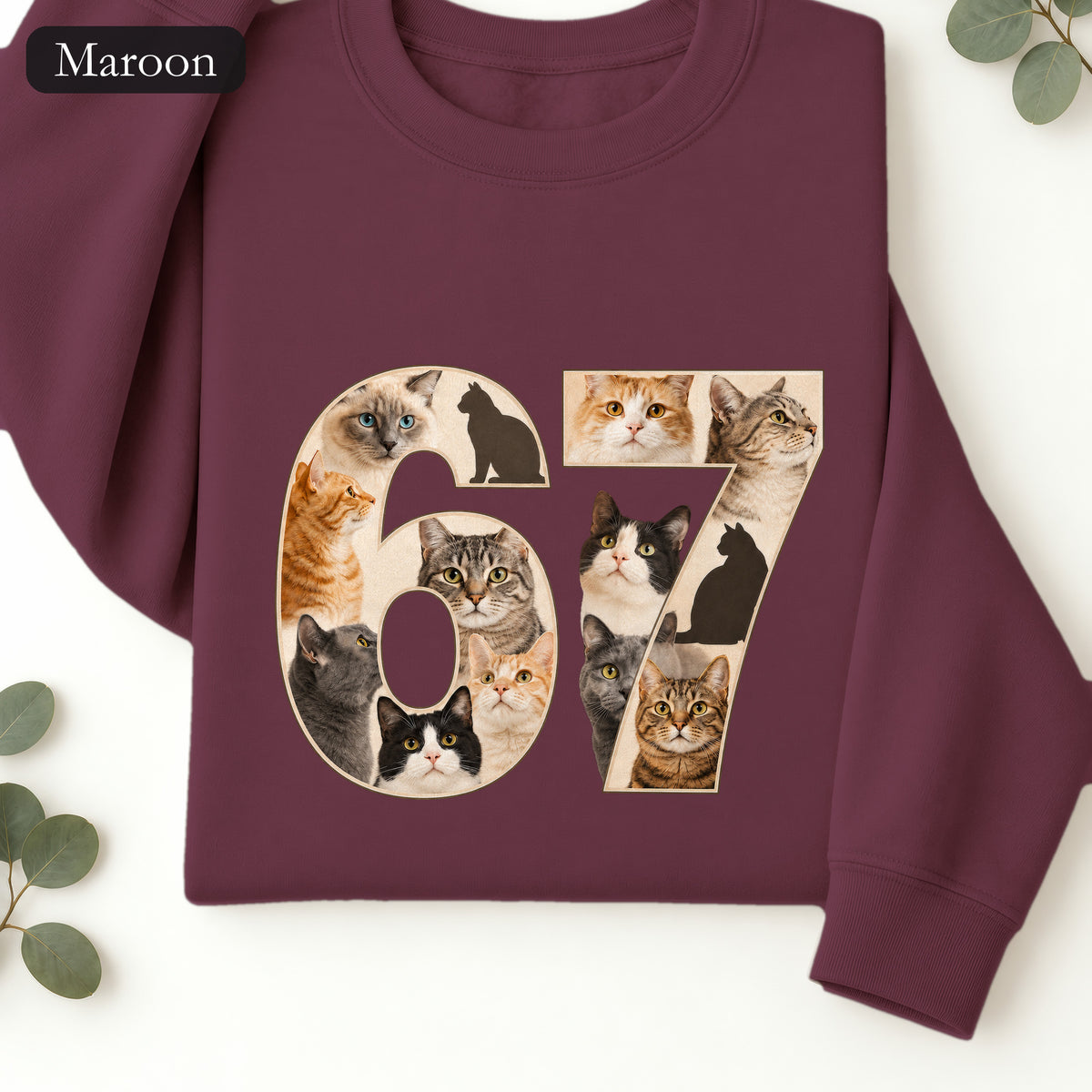 67 Cats Shirt, Funny 67 Meme Cat Tee, Trendy Cat Number Gift, Cat Lover Sweatshirt