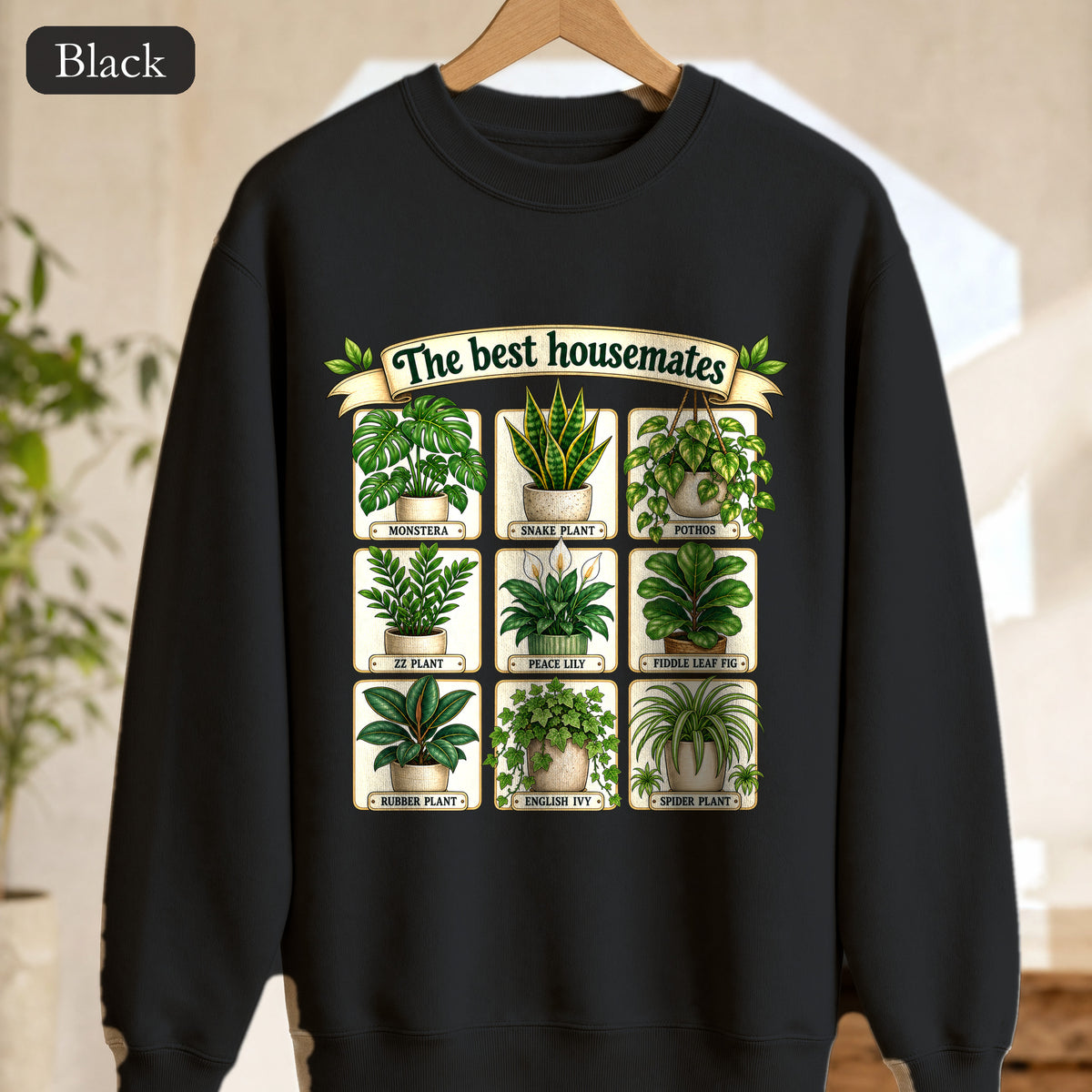 The Best Housemates plant grid Sweatshirt | Crewneck